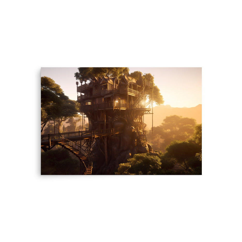 Tranquil tree house haven poster