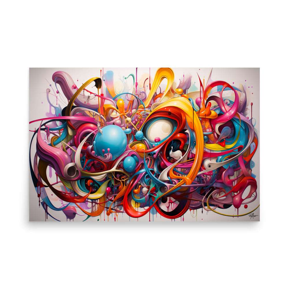 Unleashed Abstractions Abstract Digital Art Poster