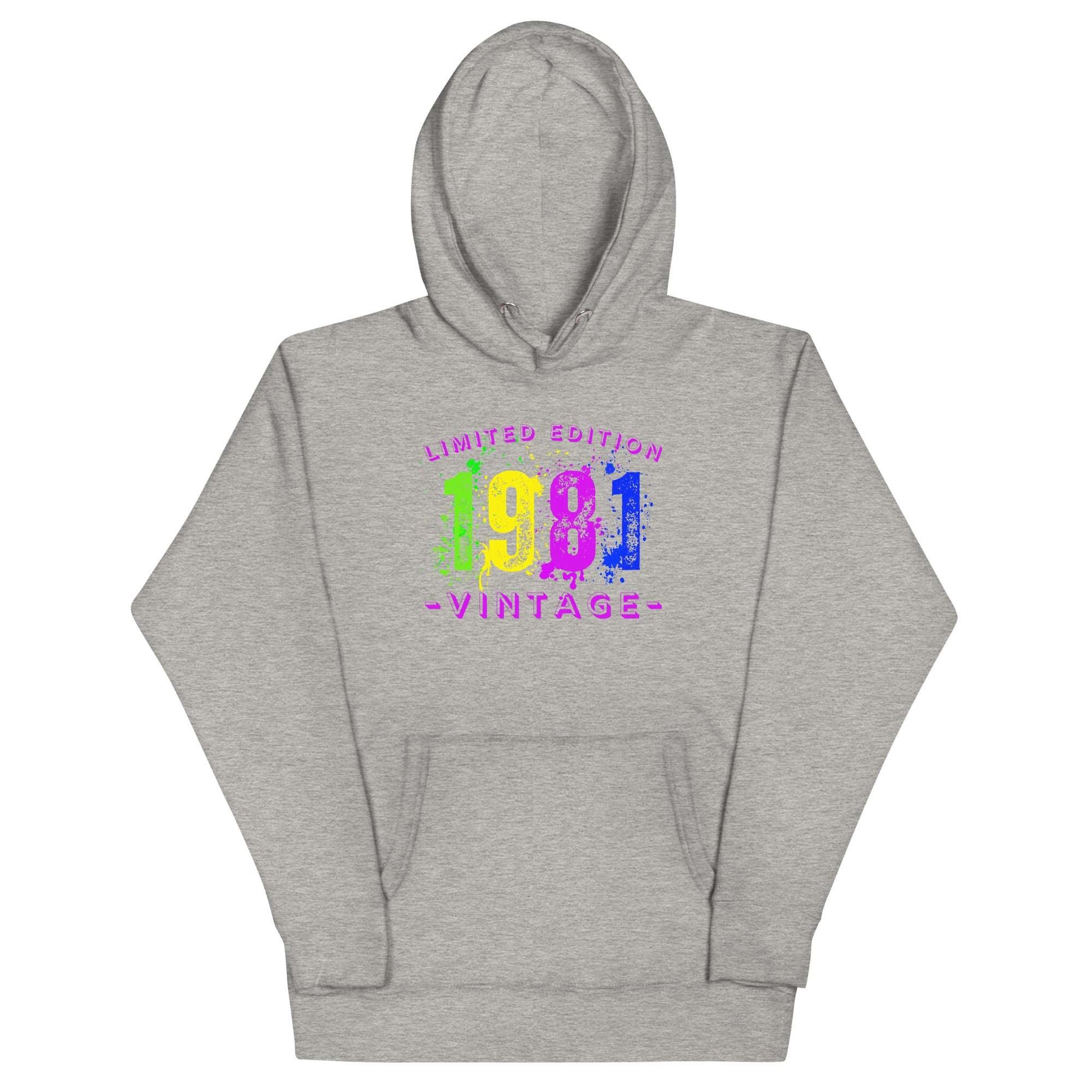 1981 Limited Edition, Vintage Unisex Hoodie Sweatshirt. A nod to nostalgia.