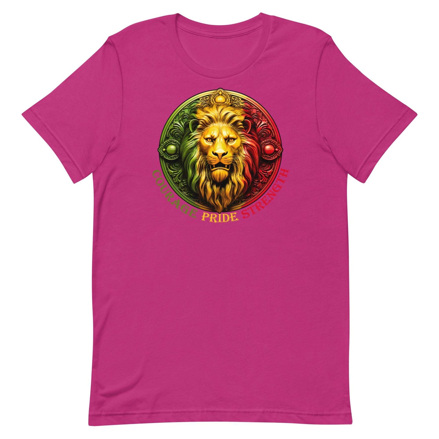 Lion Crest. Courage, Pride, Strength. Unisex T-shirt