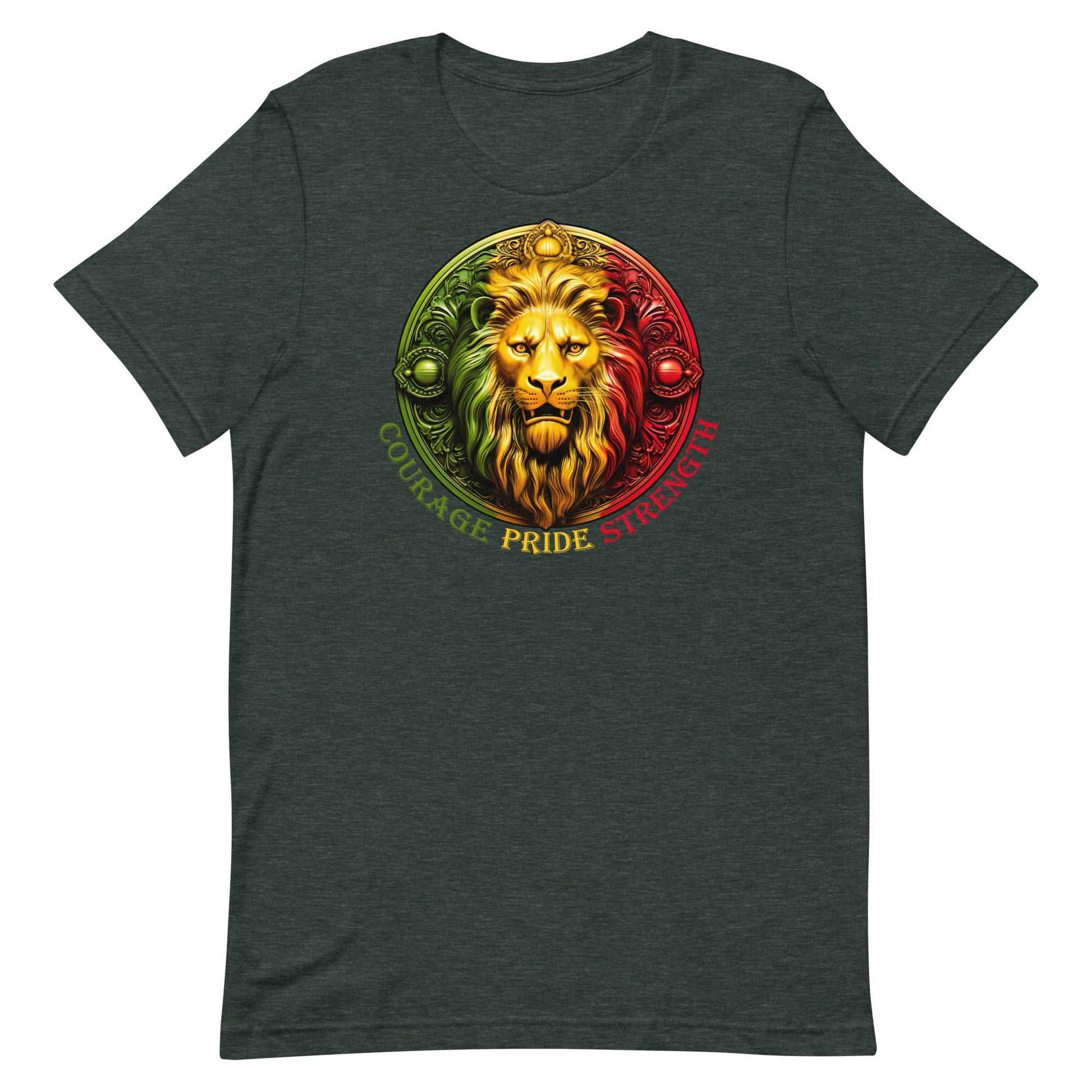 Lion Crest. Courage, Pride, Strength. Unisex T-shirt