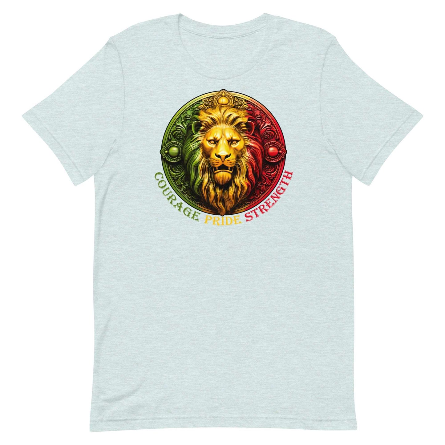 Lion Crest. Courage, Pride, Strength. Unisex T-shirt