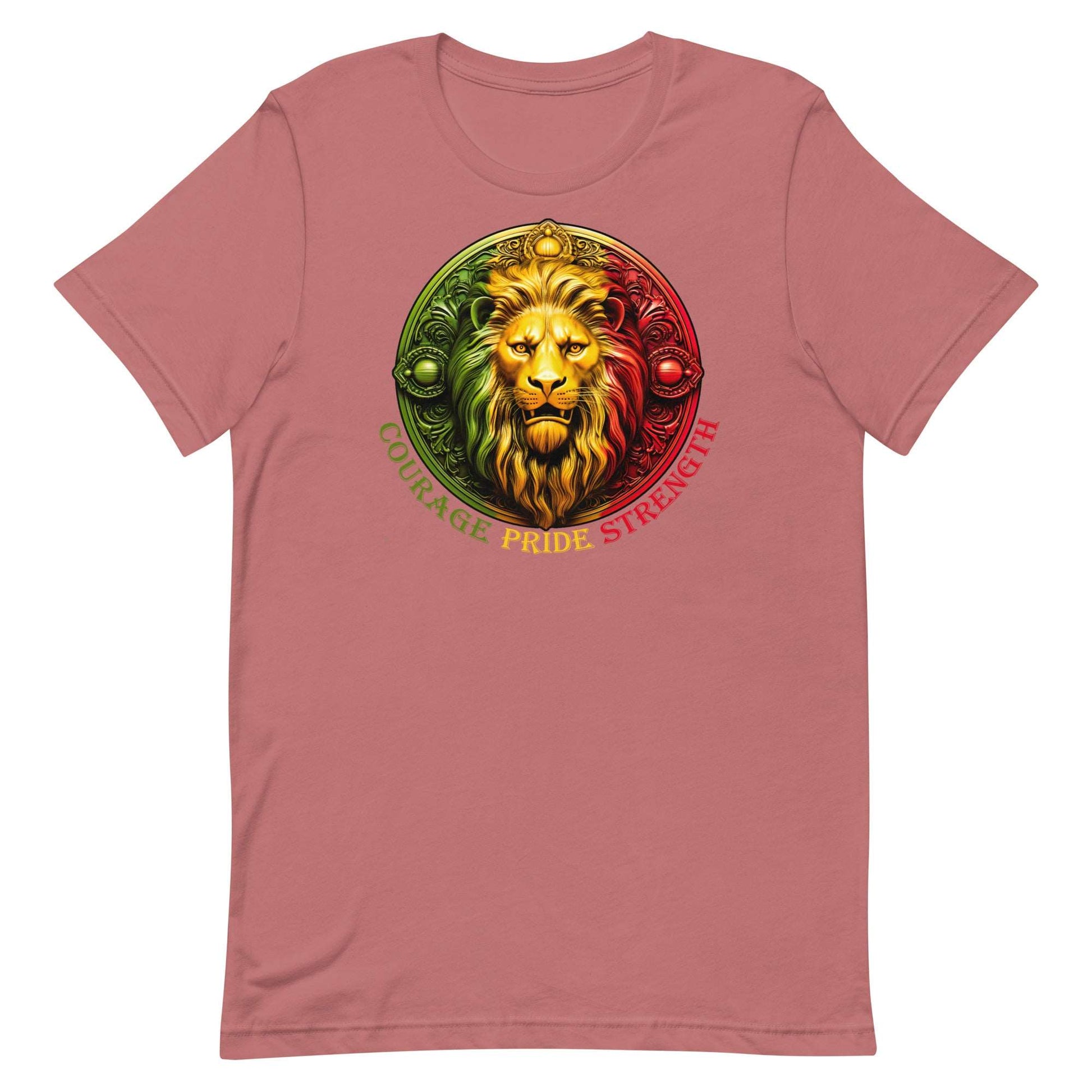 Lion Crest. Courage, Pride, Strength. Unisex T-shirt