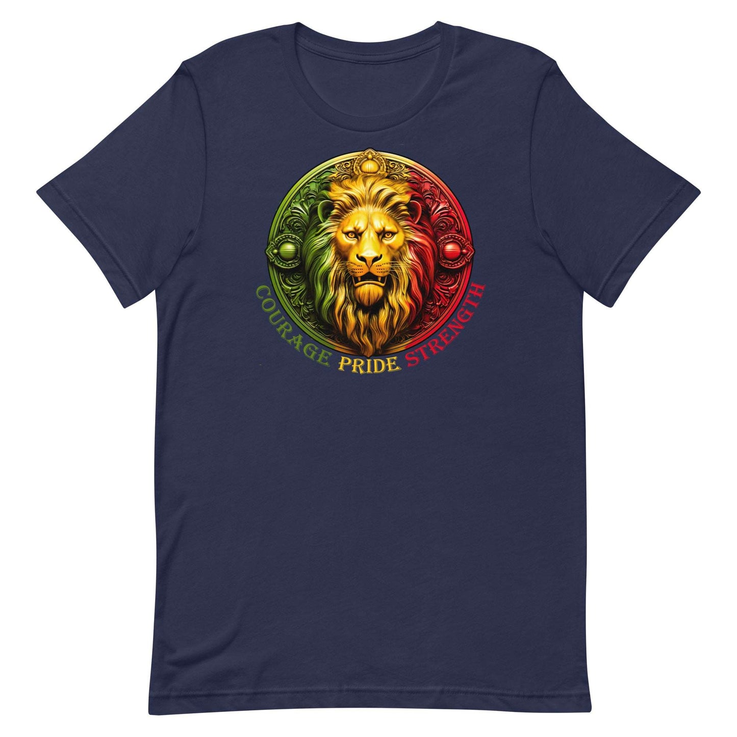 Lion Crest. Courage, Pride, Strength. Unisex T-shirt