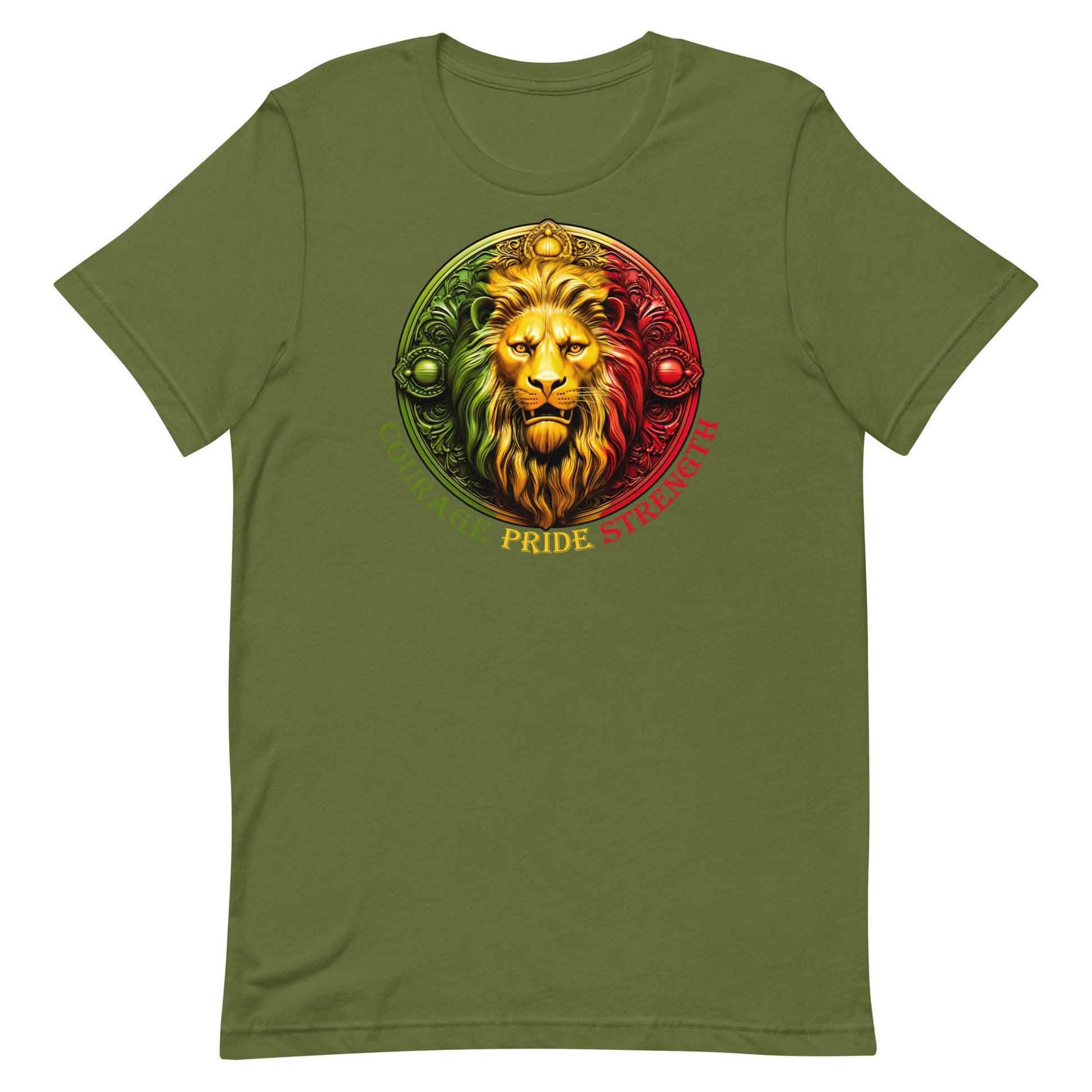 Lion Crest. Courage, Pride, Strength. Unisex T-shirt