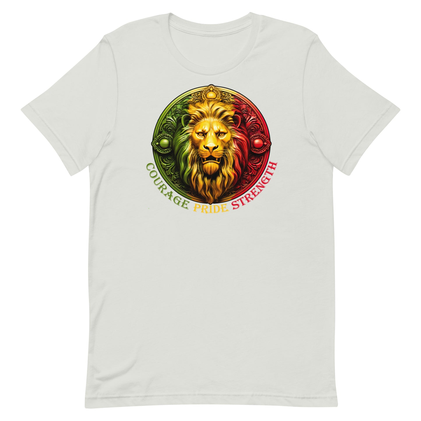Lion Crest. Courage, Pride, Strength. Unisex T-shirt