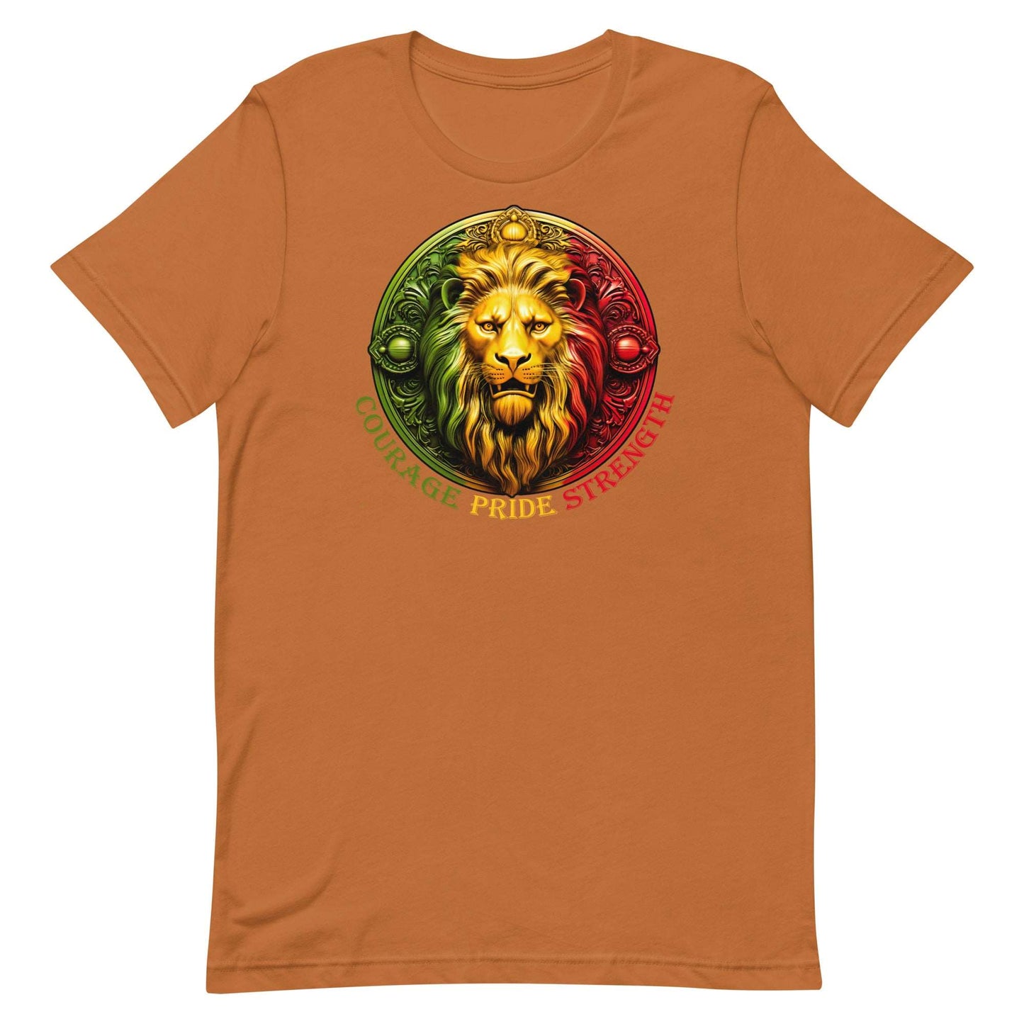 Lion Crest. Courage, Pride, Strength. Unisex T-shirt