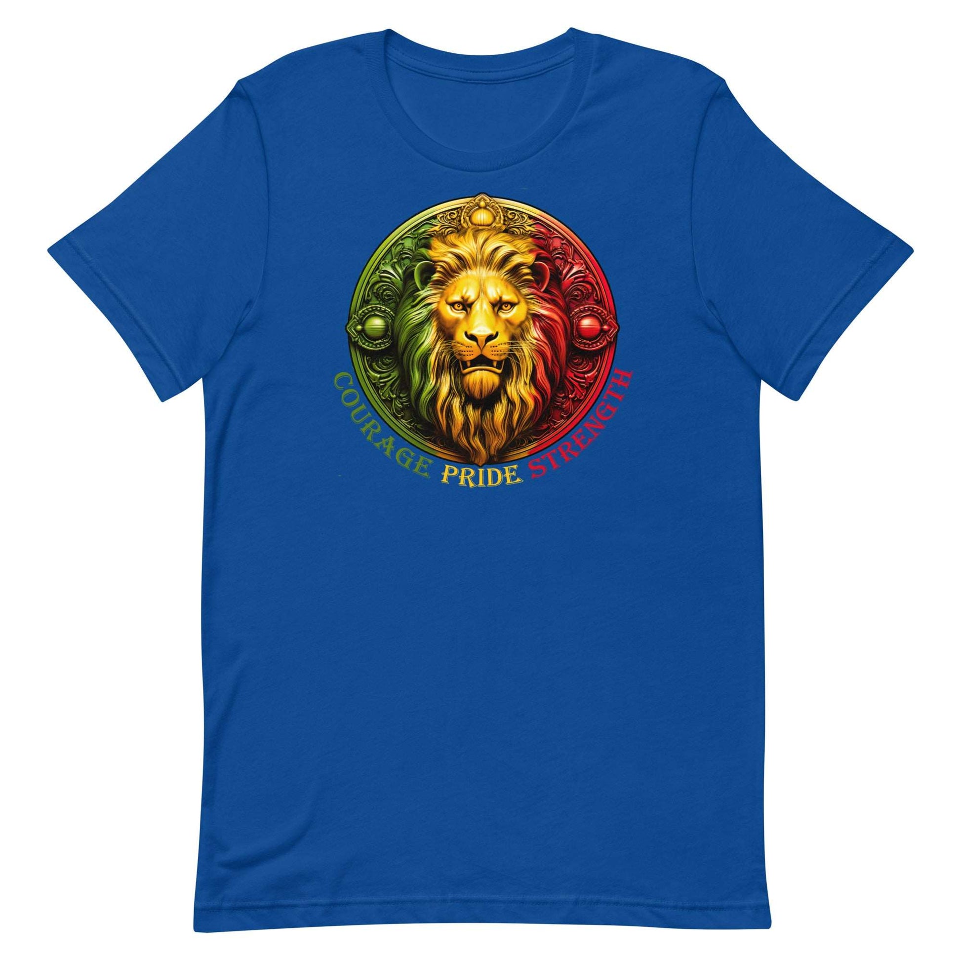 Lion Crest. Courage, Pride, Strength. Unisex T-shirt