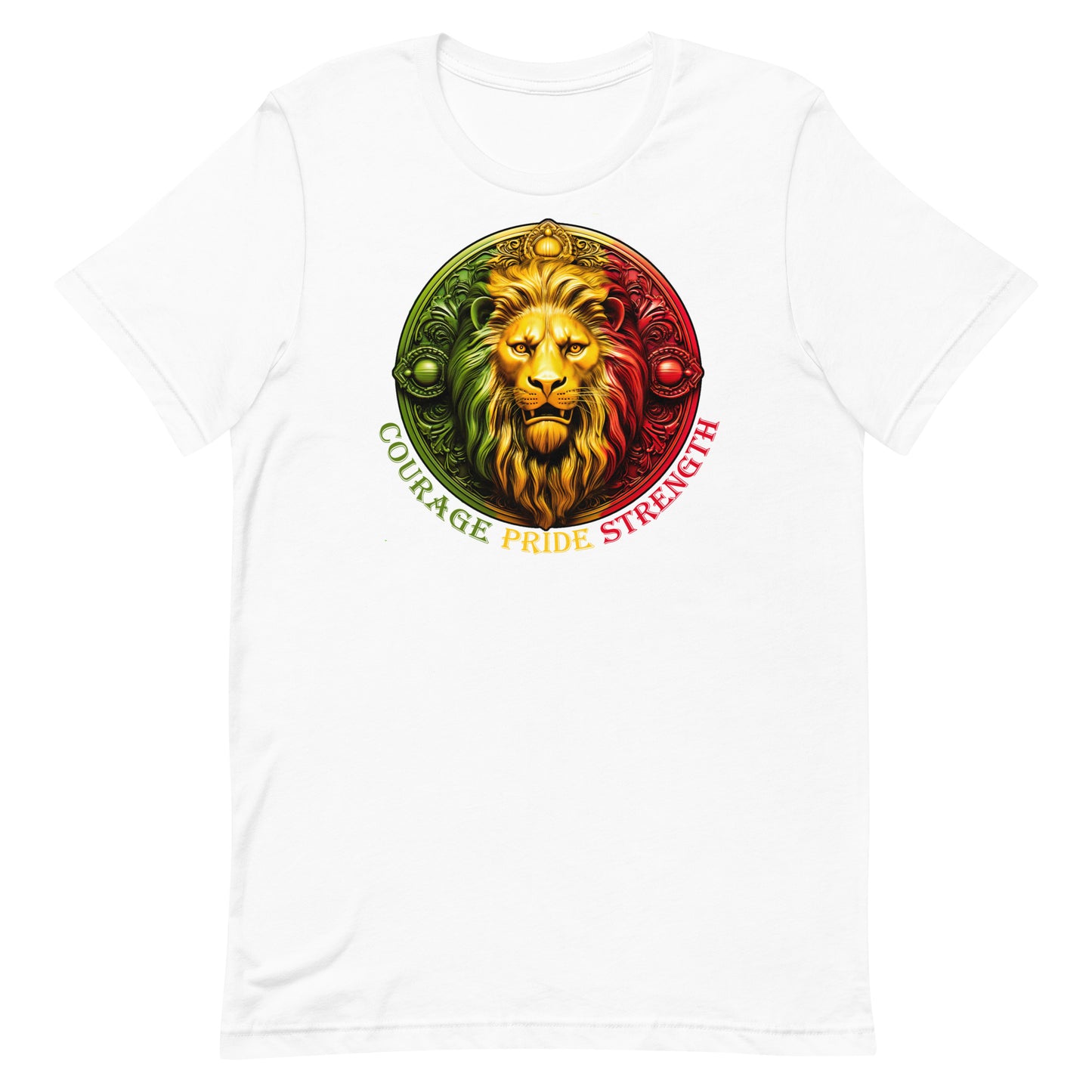 Lion Crest. Courage, Pride, Strength. Unisex T-shirt