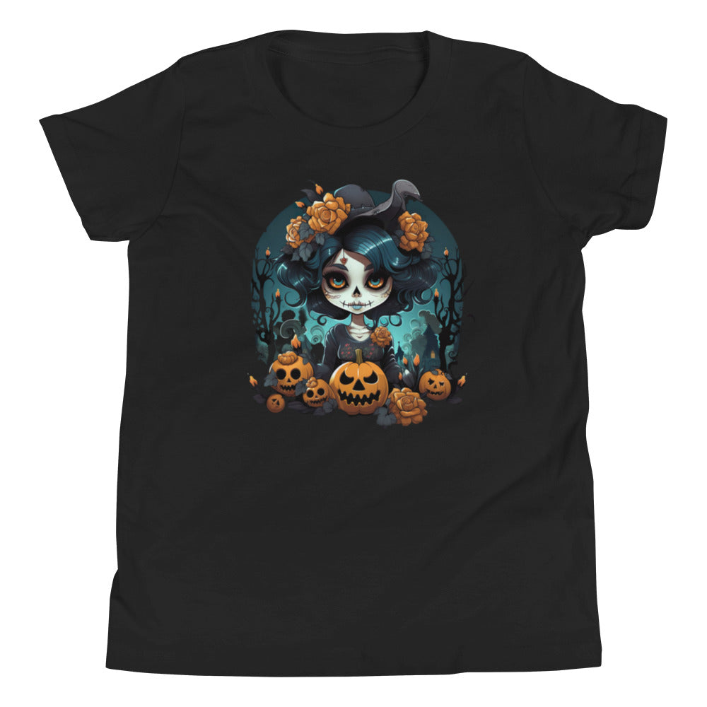 Halloween Girl. Dia De Los Muertos youth T-shirt.
