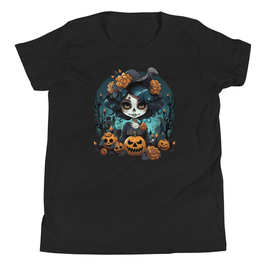 Halloween Girl. Dia De Los Muertos youth T-shirt.