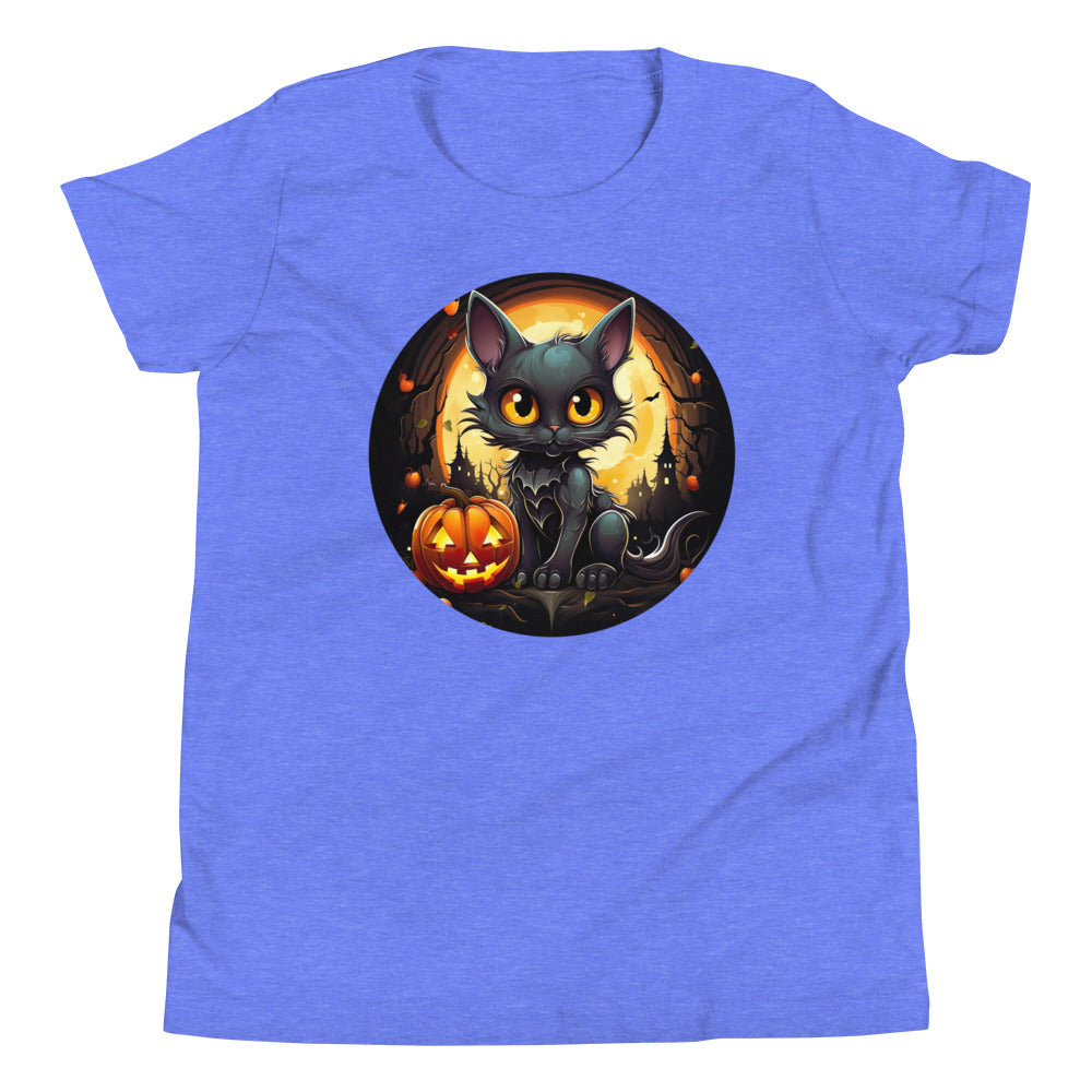 Halloween Cat with Pumpkin. Youth T-Shirt