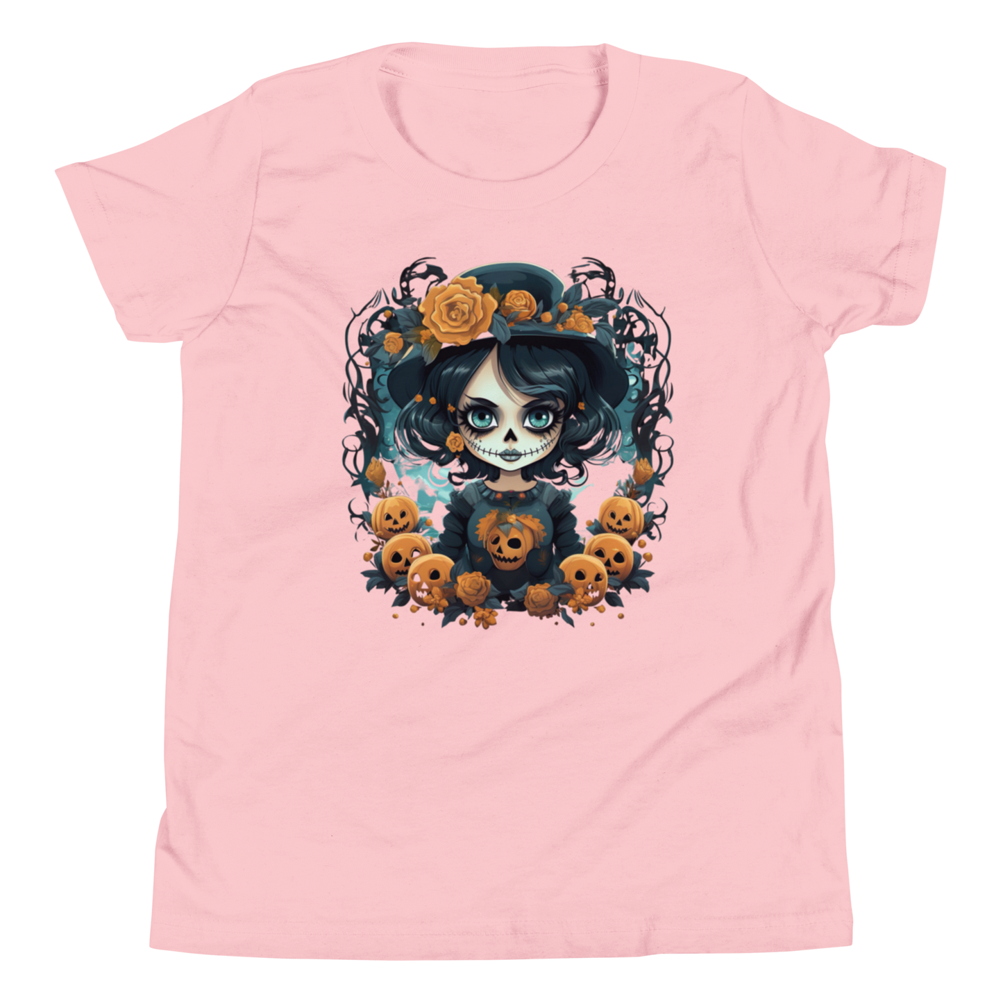 Halloween Girl. Dia De Los Muertos youth T-shirt.