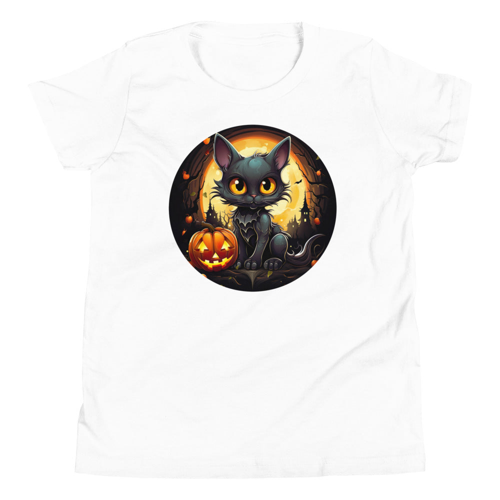 Halloween Cat with Pumpkin. Youth T-Shirt