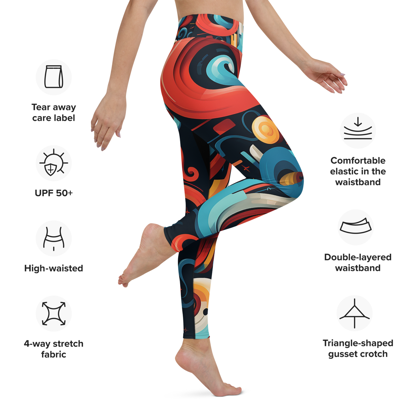 "Abstract Curve" Yoga Leggings