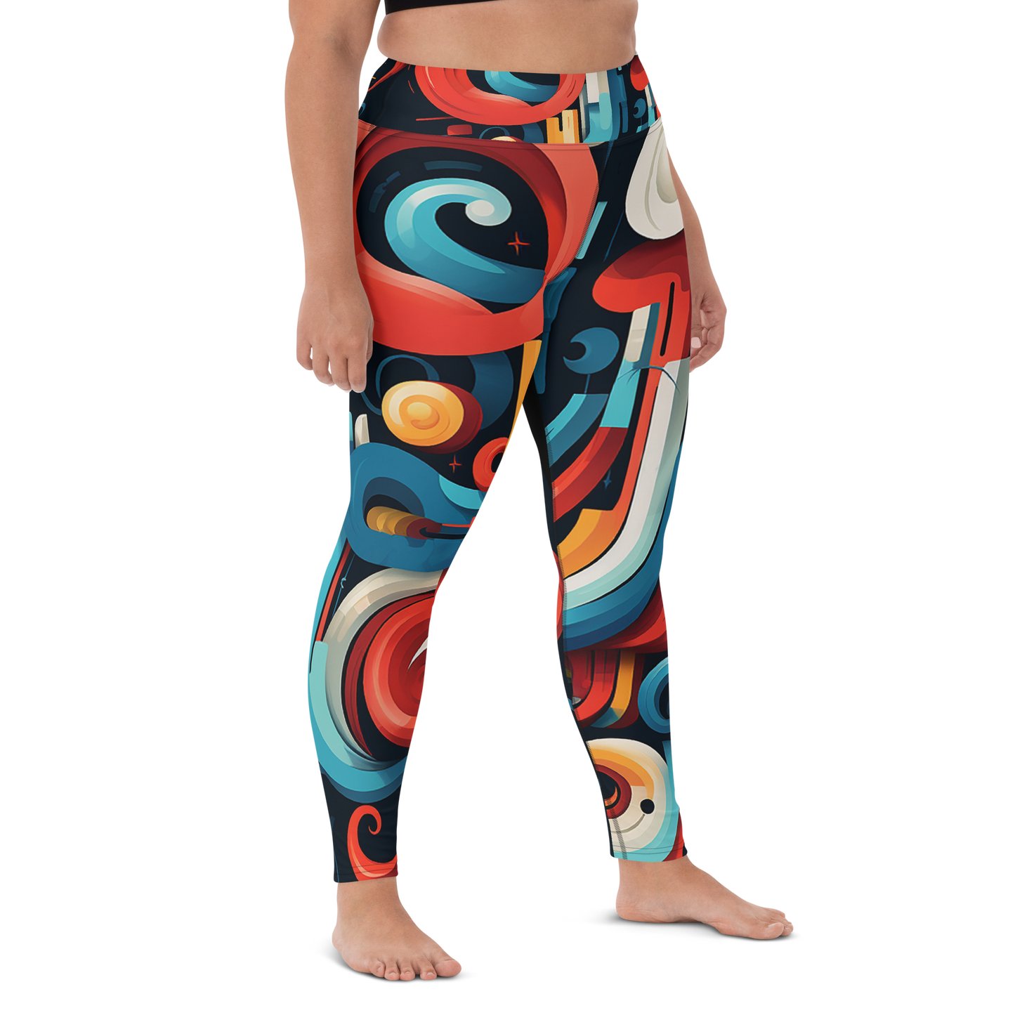 "Abstract Curve" Yoga Leggings