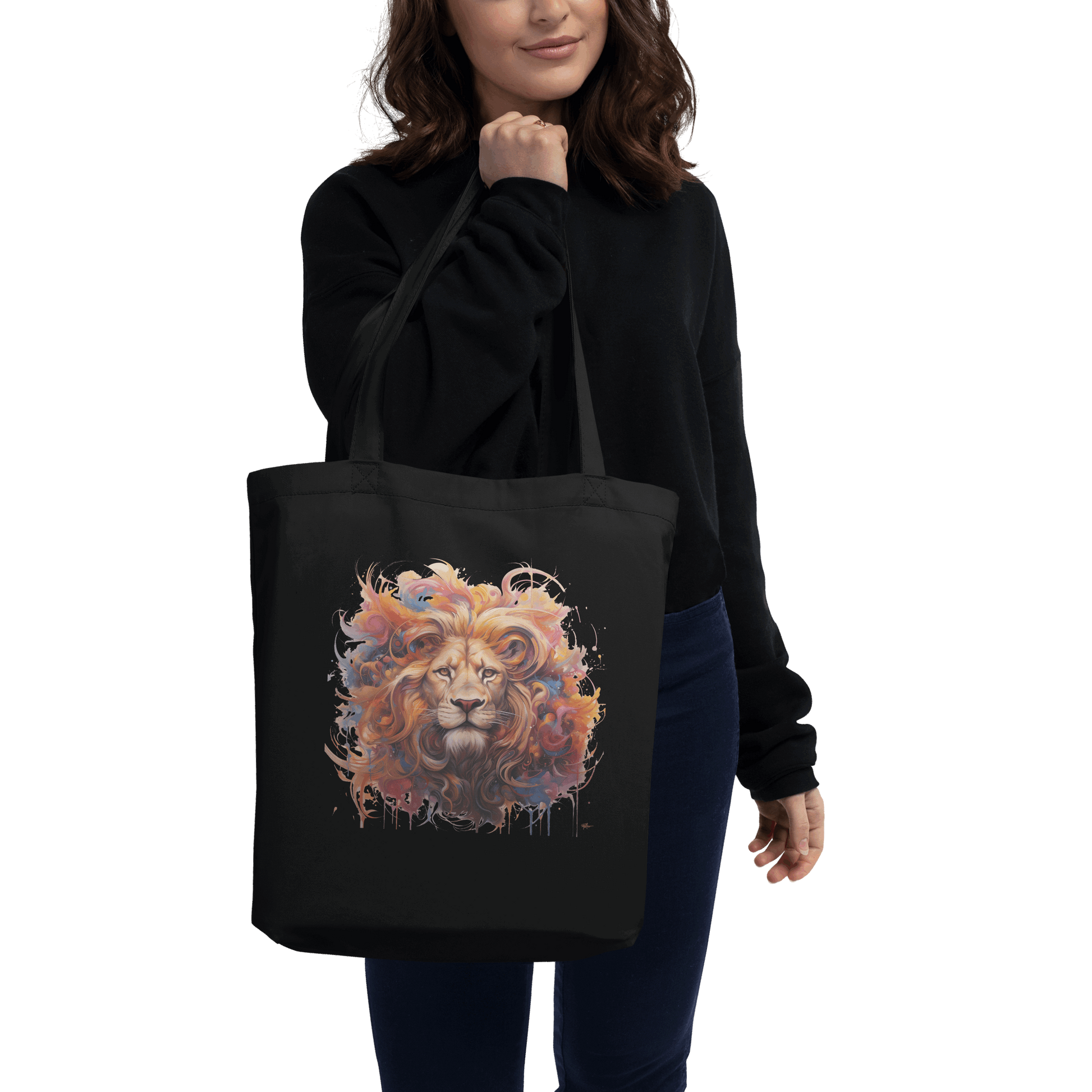 Mystical Lion Abstract Eco Tote Bag