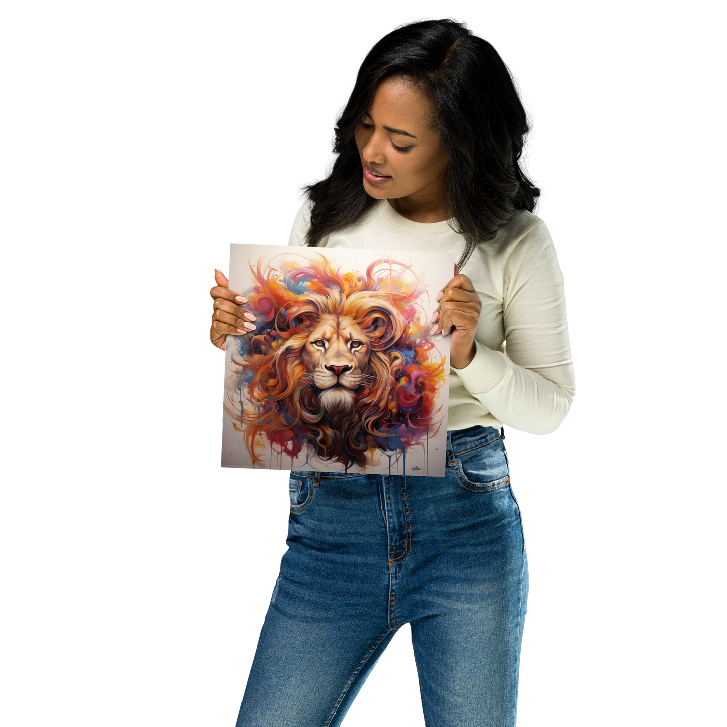 Mystical Lion Abstract Poster