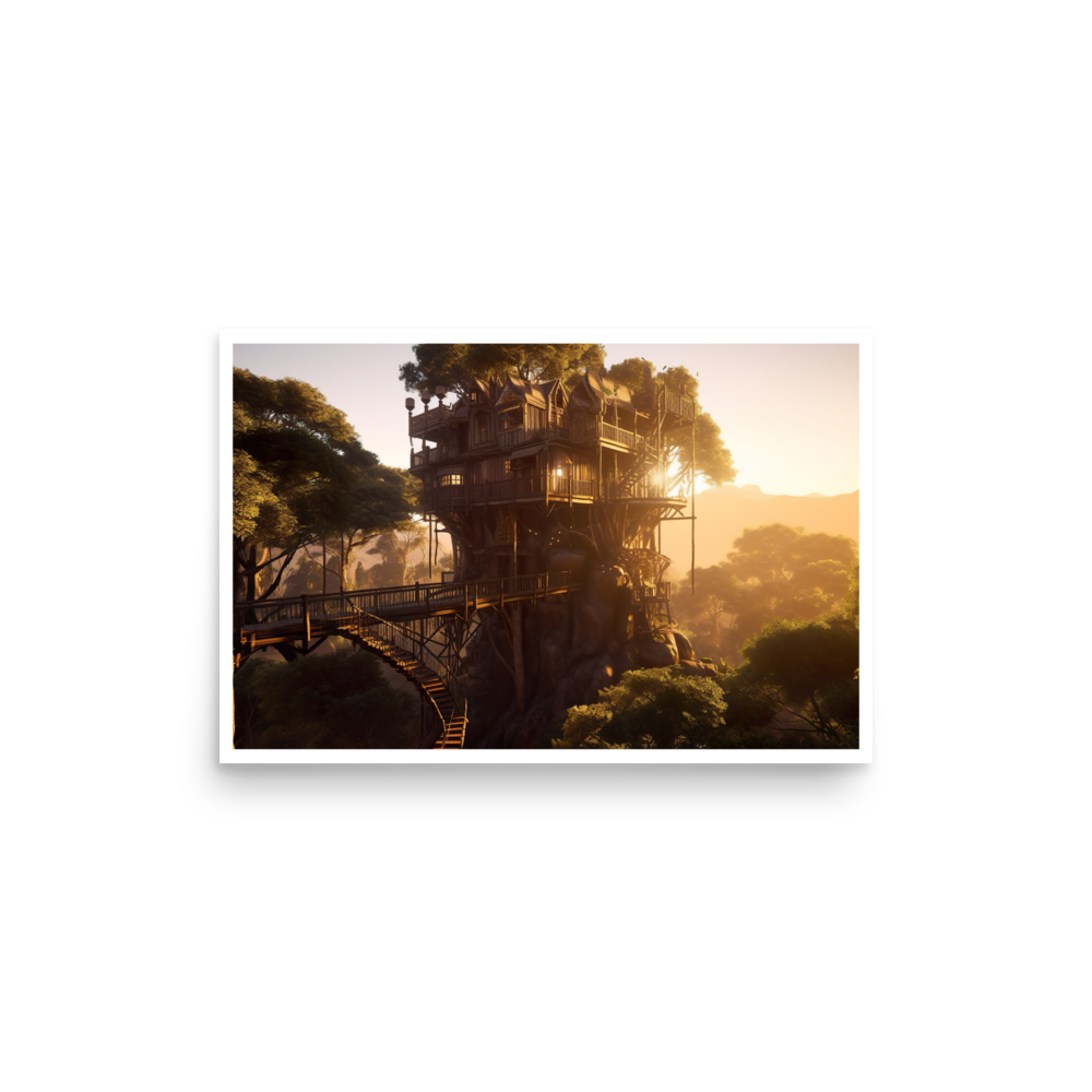 Tranquil tree house haven poster
