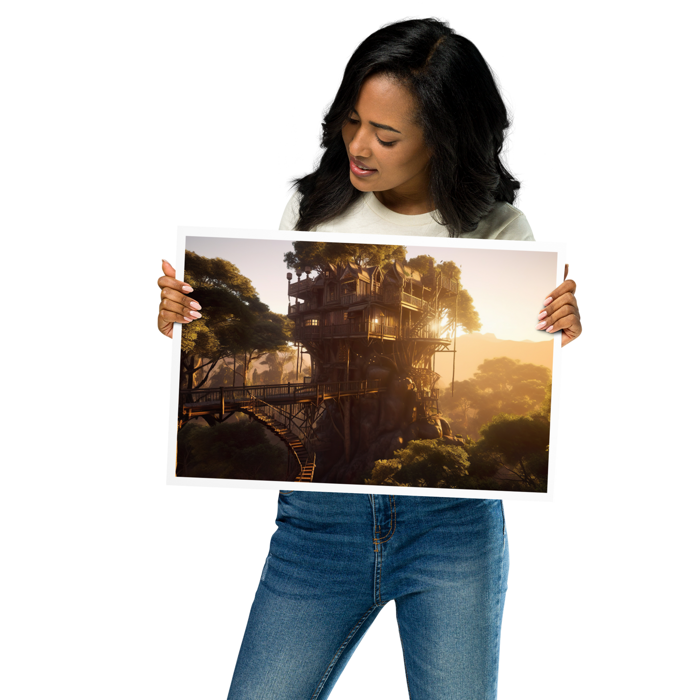 Tranquil tree house haven poster
