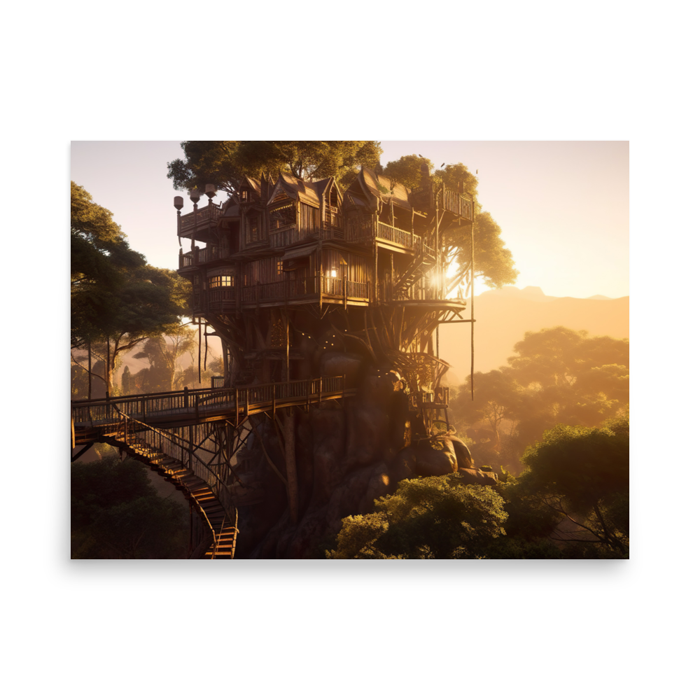 Tranquil tree house haven poster