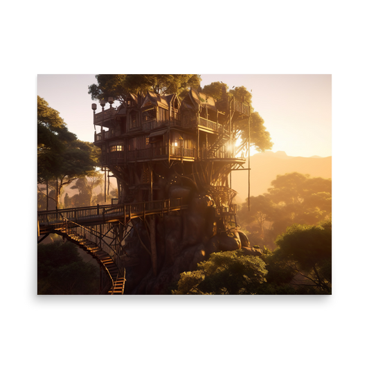 Tranquil tree house haven poster