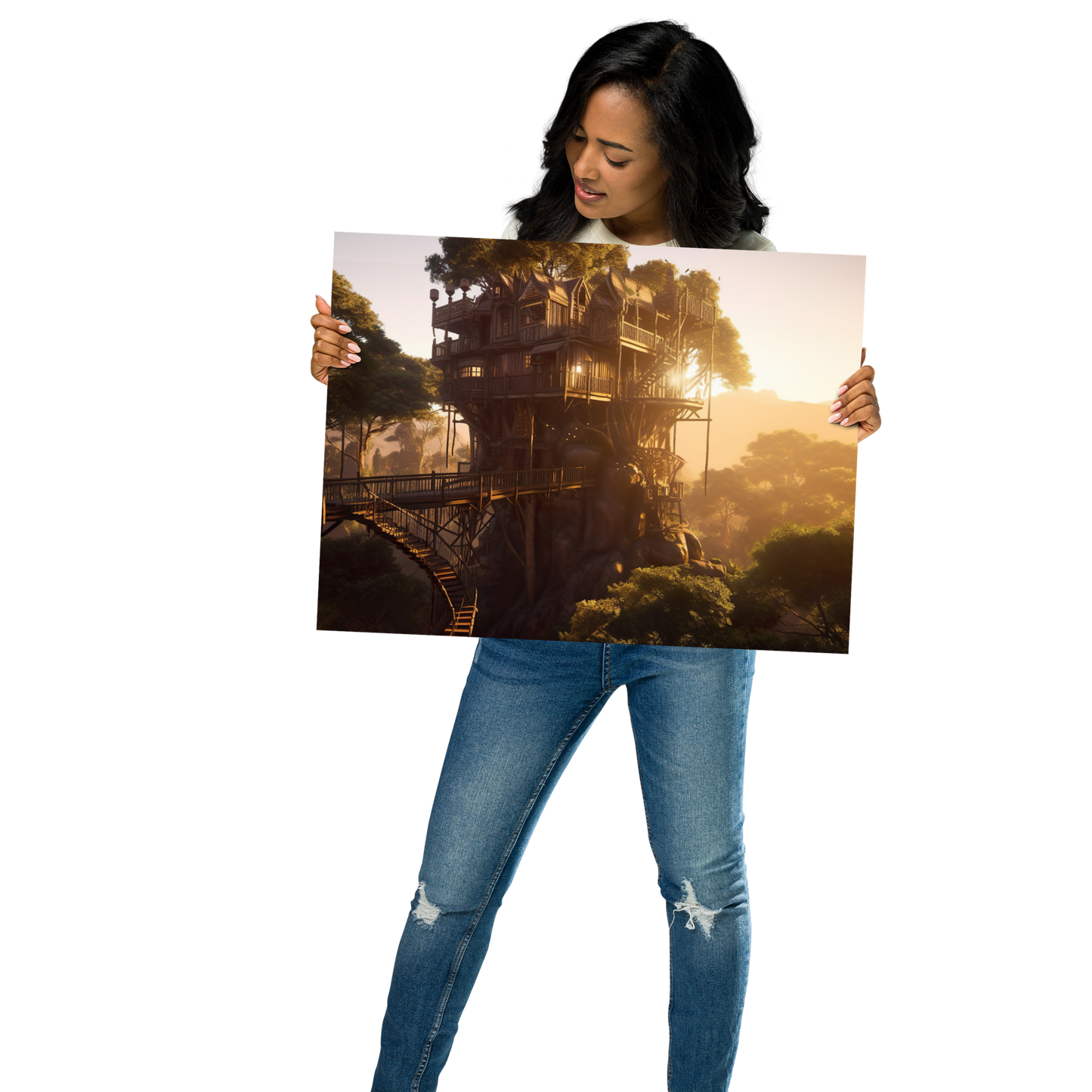 Tranquil tree house haven poster