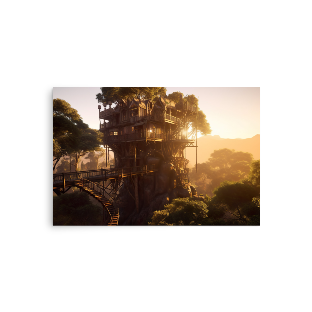Tranquil tree house haven poster