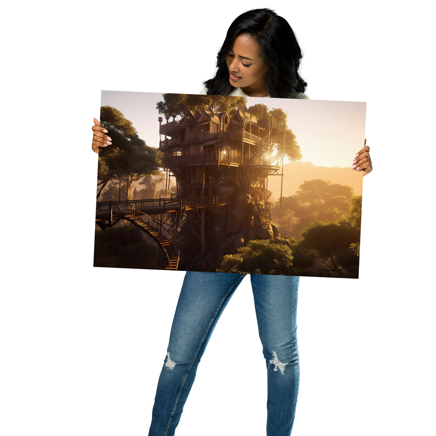 Tranquil tree house haven poster