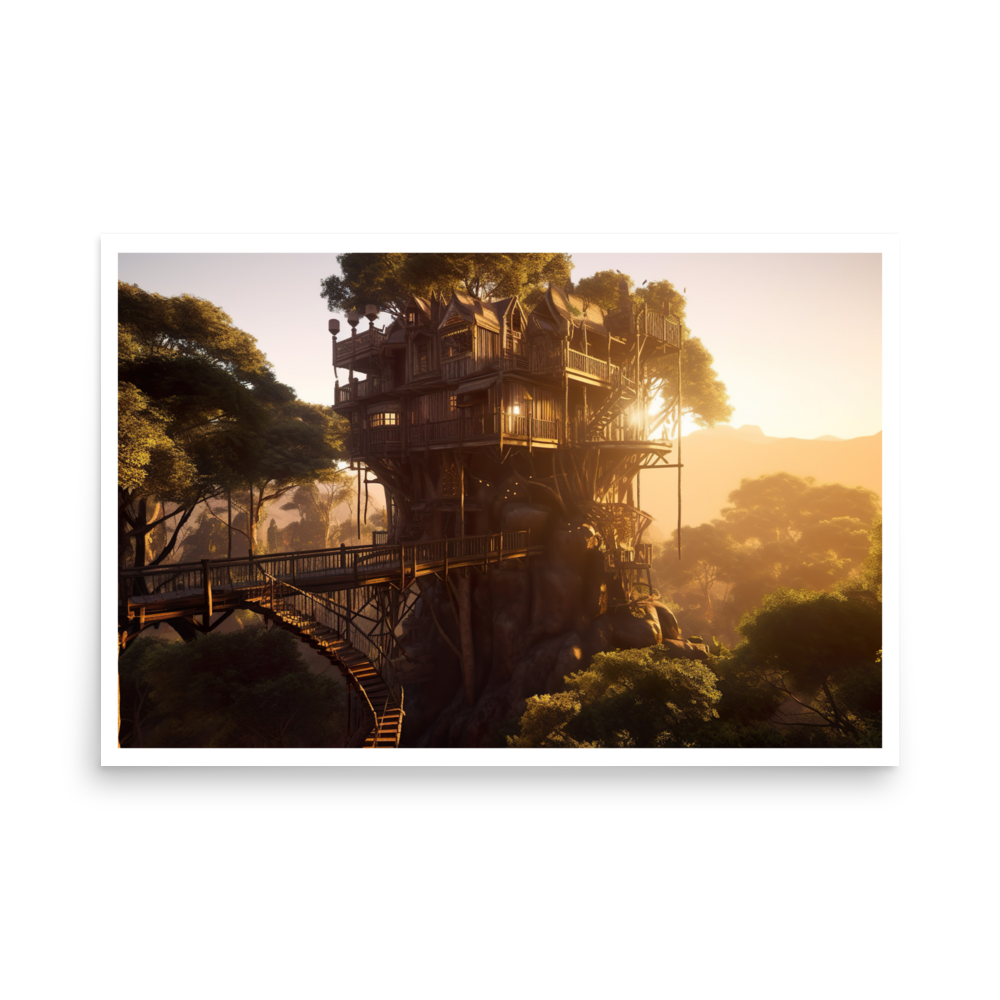 Tranquil tree house haven poster