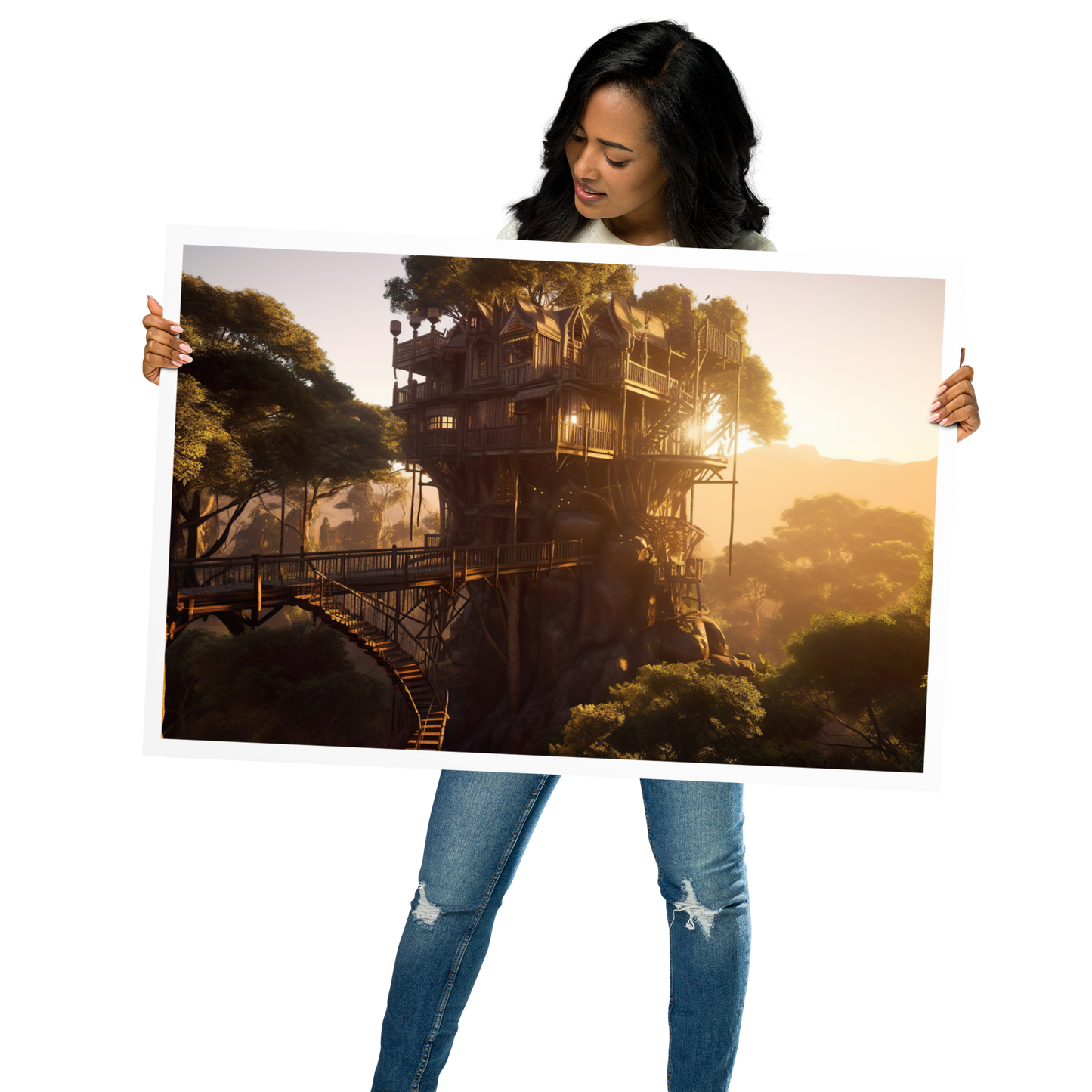 Tranquil tree house haven poster