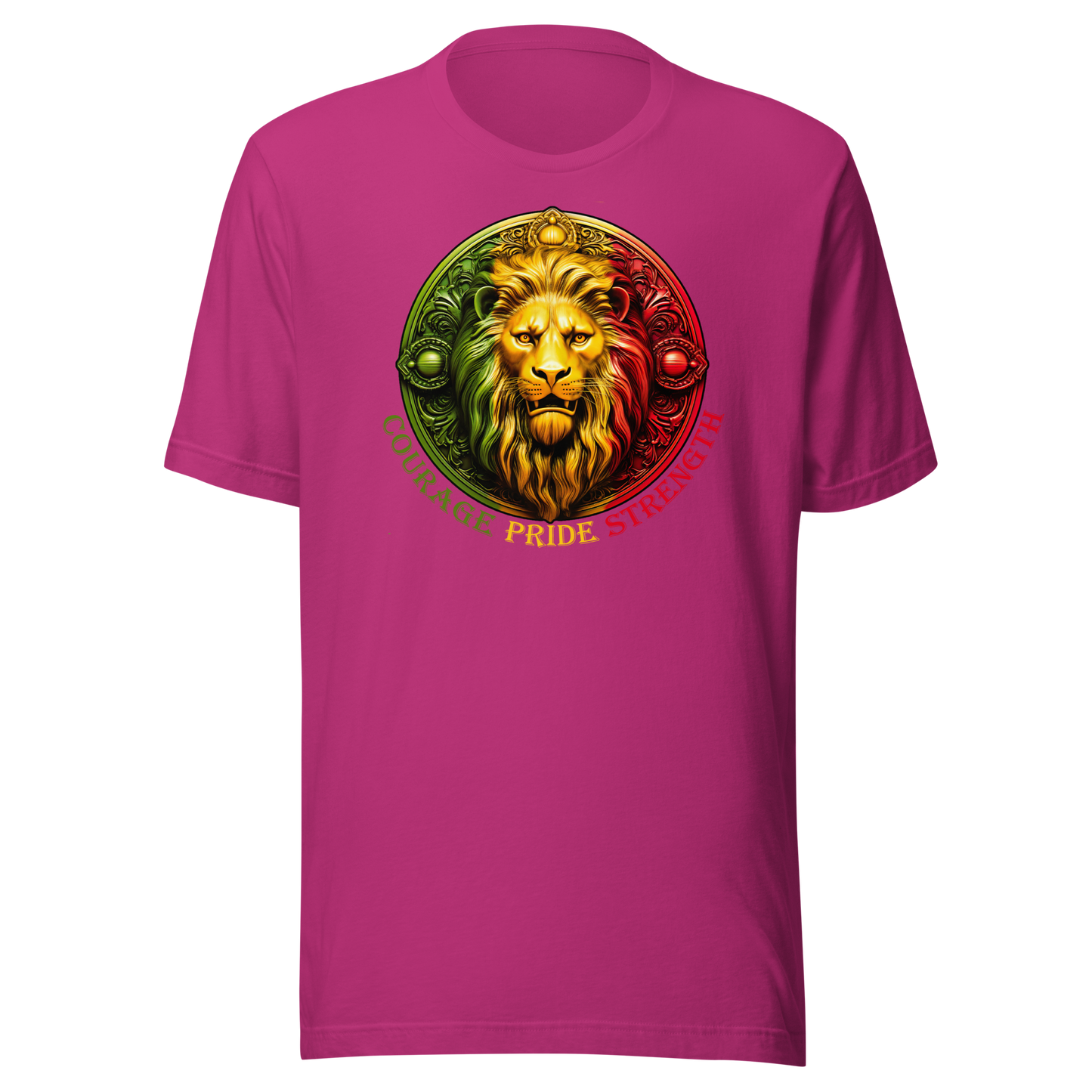 Lion Crest. Courage, Pride, Strength. Unisex T-shirt