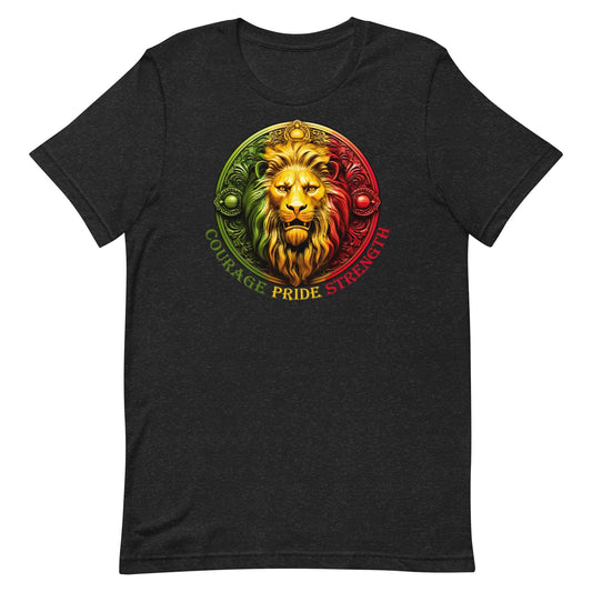 Lion Crest. Courage, Pride, Strength. Unisex T-shirt