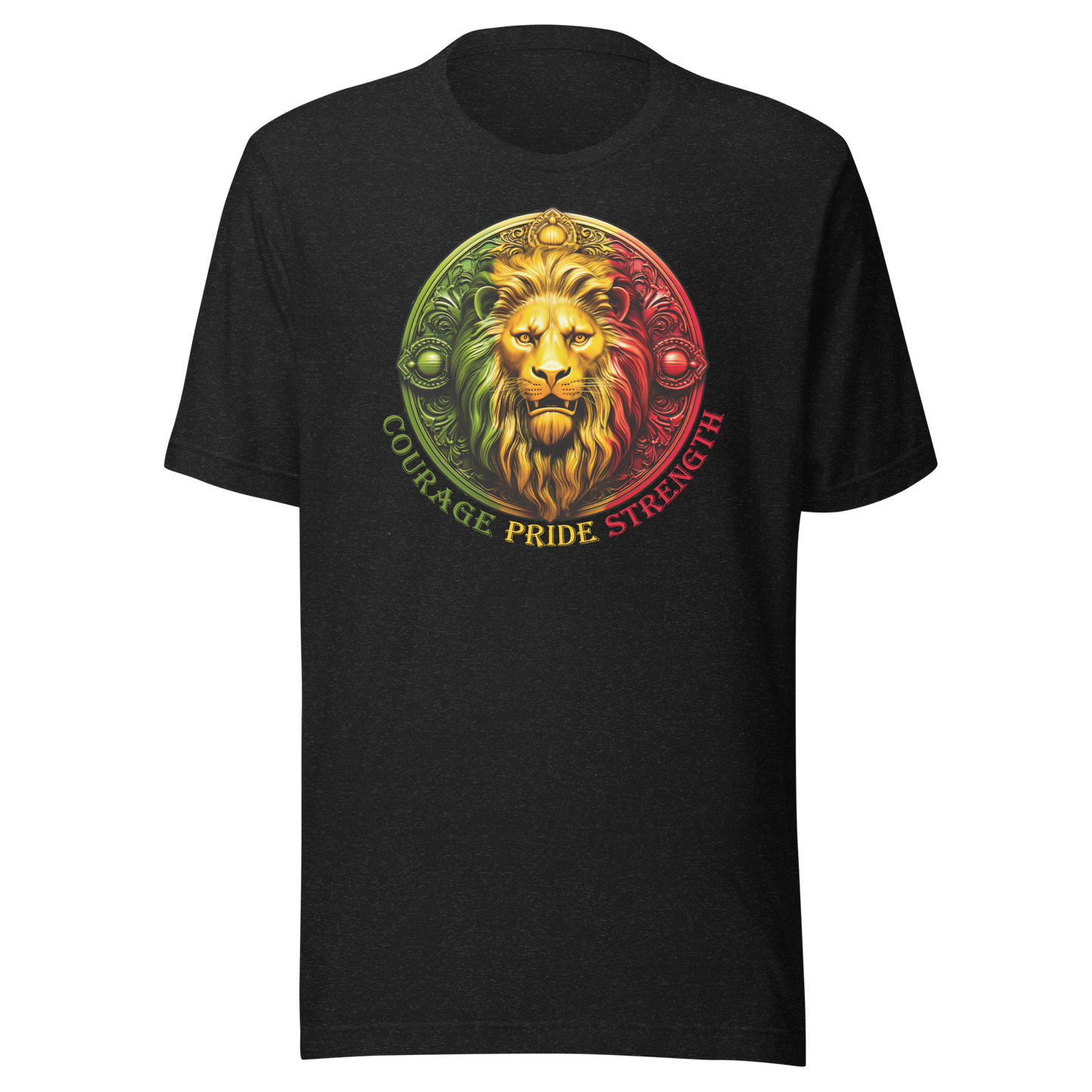 Lion Crest. Courage, Pride, Strength. Unisex T-shirt