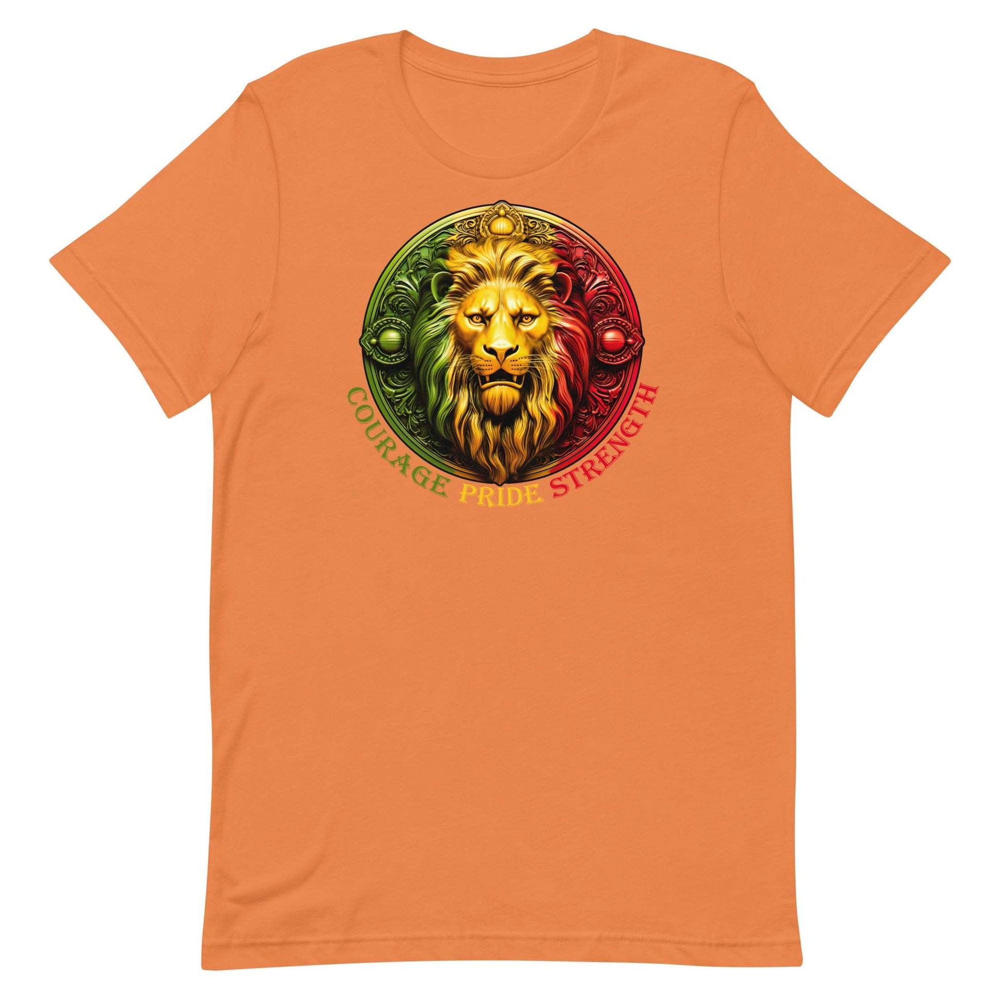 Lion Crest. Courage, Pride, Strength. Unisex T-shirt