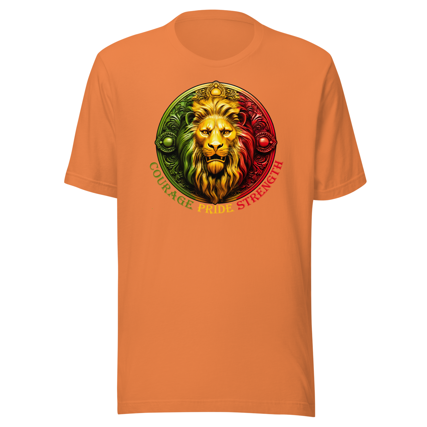 Lion Crest. Courage, Pride, Strength. Unisex T-shirt