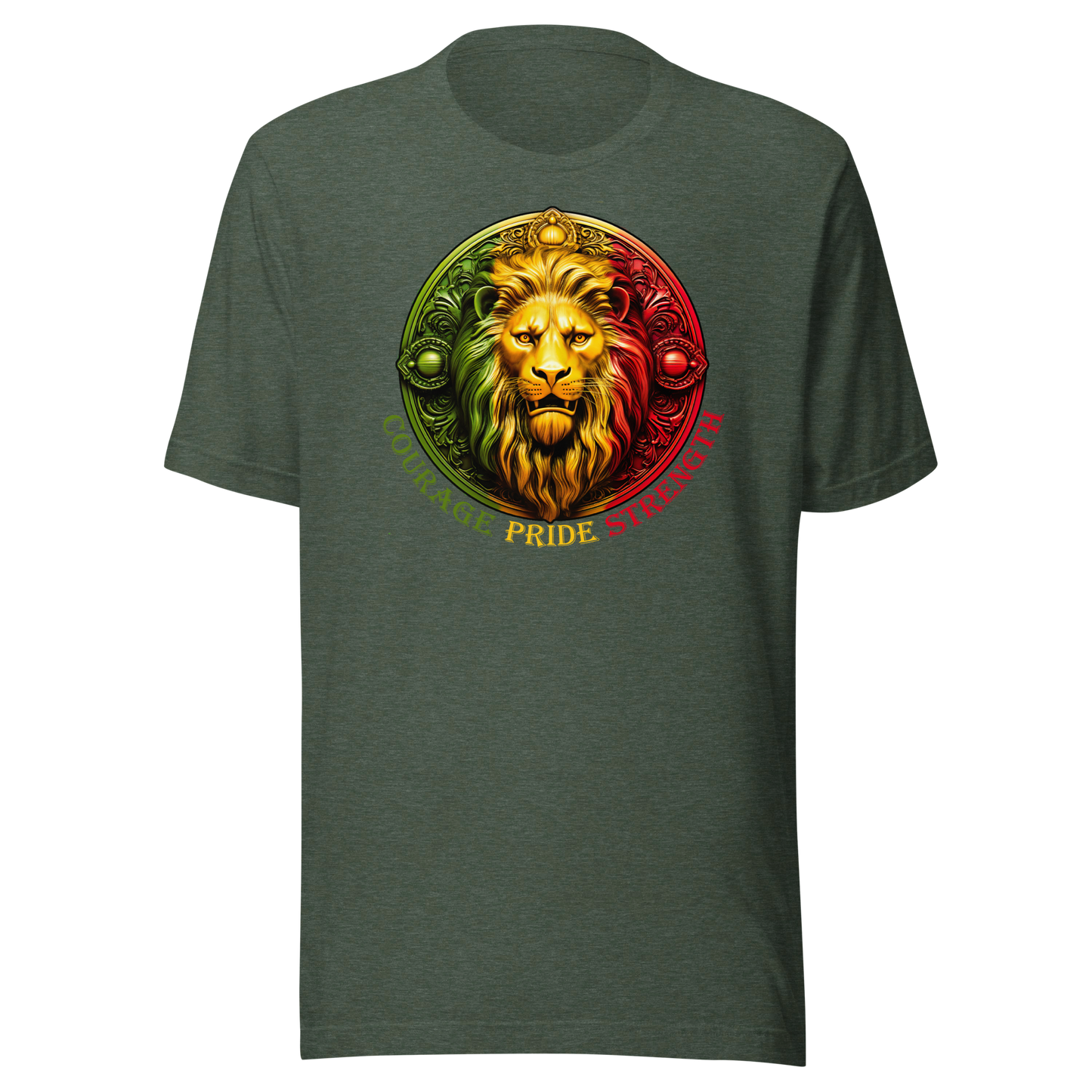 Lion Crest. Courage, Pride, Strength. Unisex T-shirt