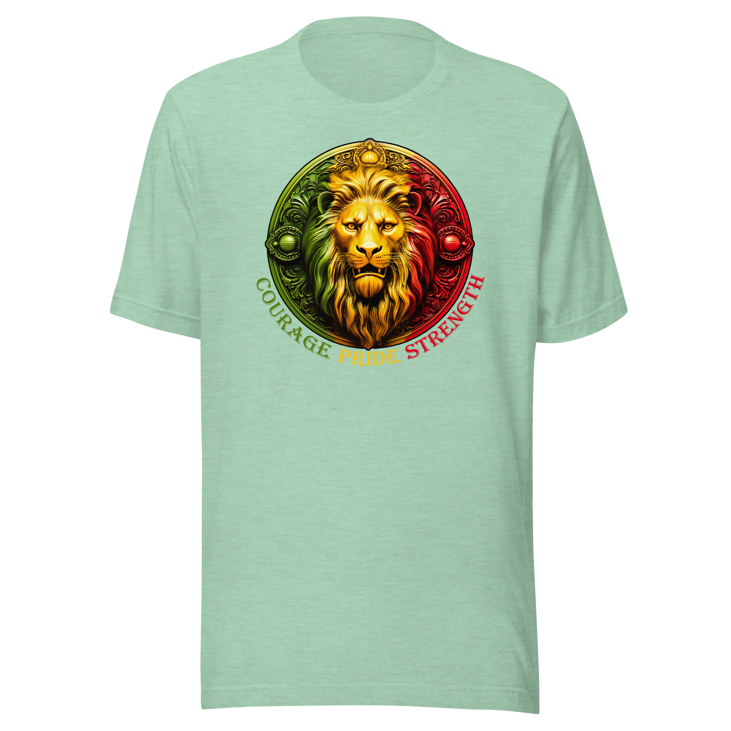 Lion Crest. Courage, Pride, Strength. Unisex T-shirt