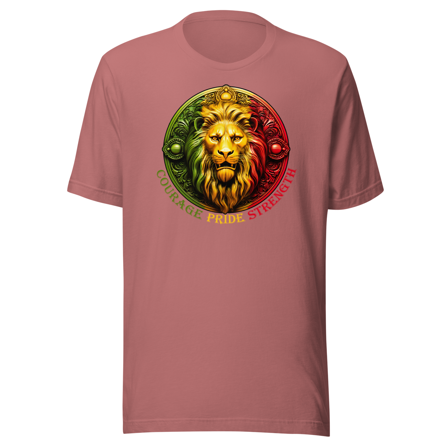 Lion Crest. Courage, Pride, Strength. Unisex T-shirt