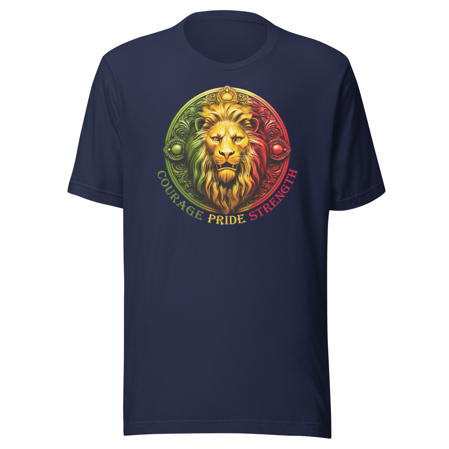 Lion Crest. Courage, Pride, Strength. Unisex T-shirt