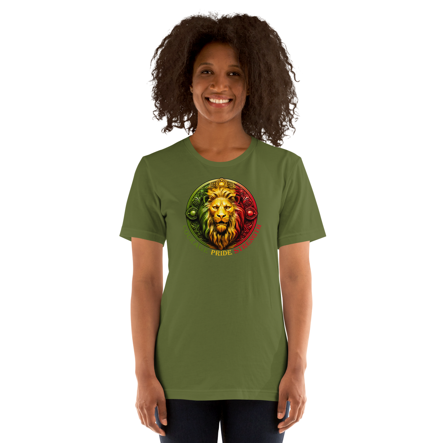 Lion Crest. Courage, Pride, Strength. Unisex T-shirt