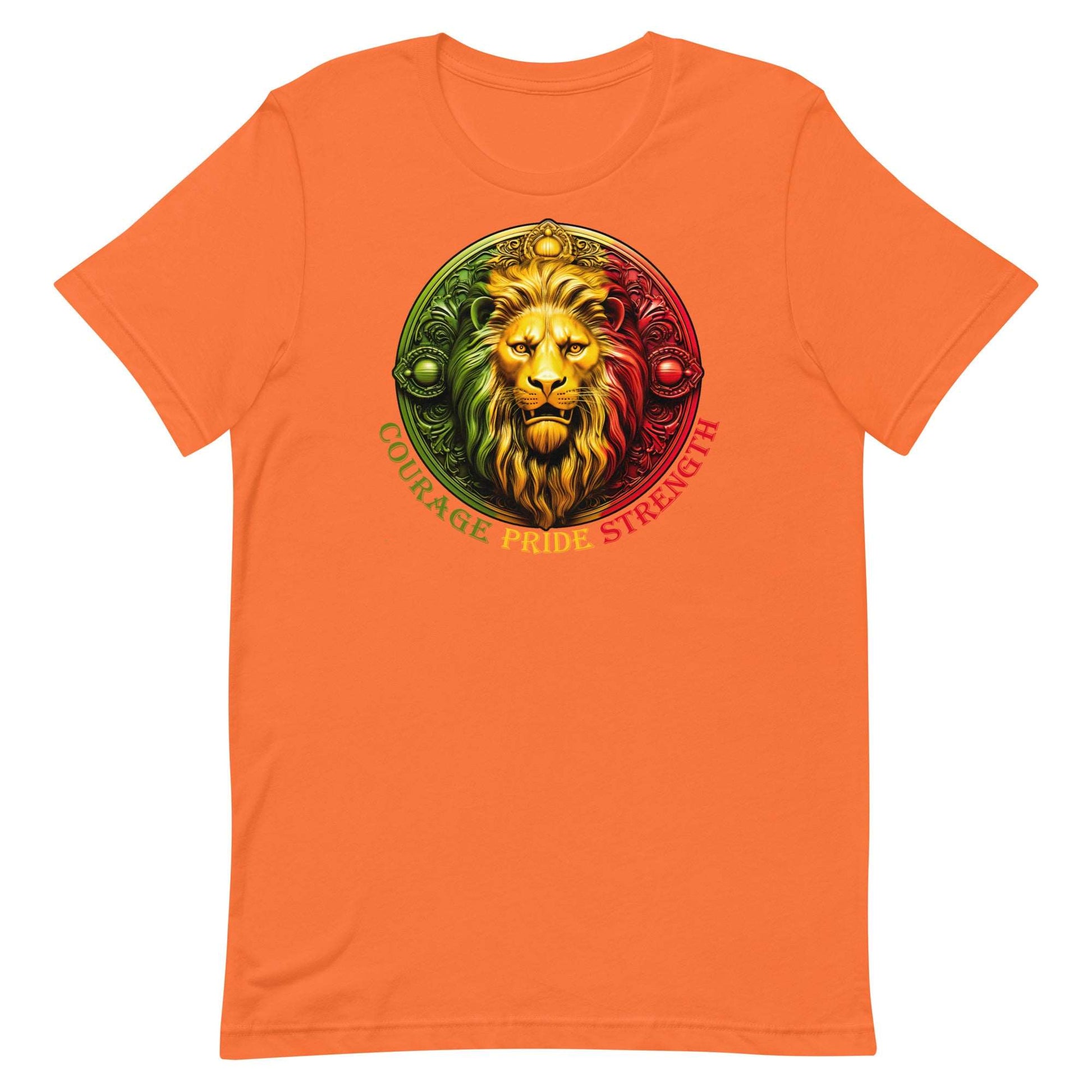 Lion Crest. Courage, Pride, Strength. Unisex T-shirt