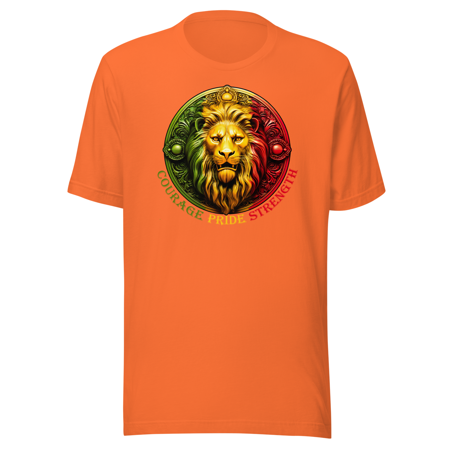 Lion Crest. Courage, Pride, Strength. Unisex T-shirt