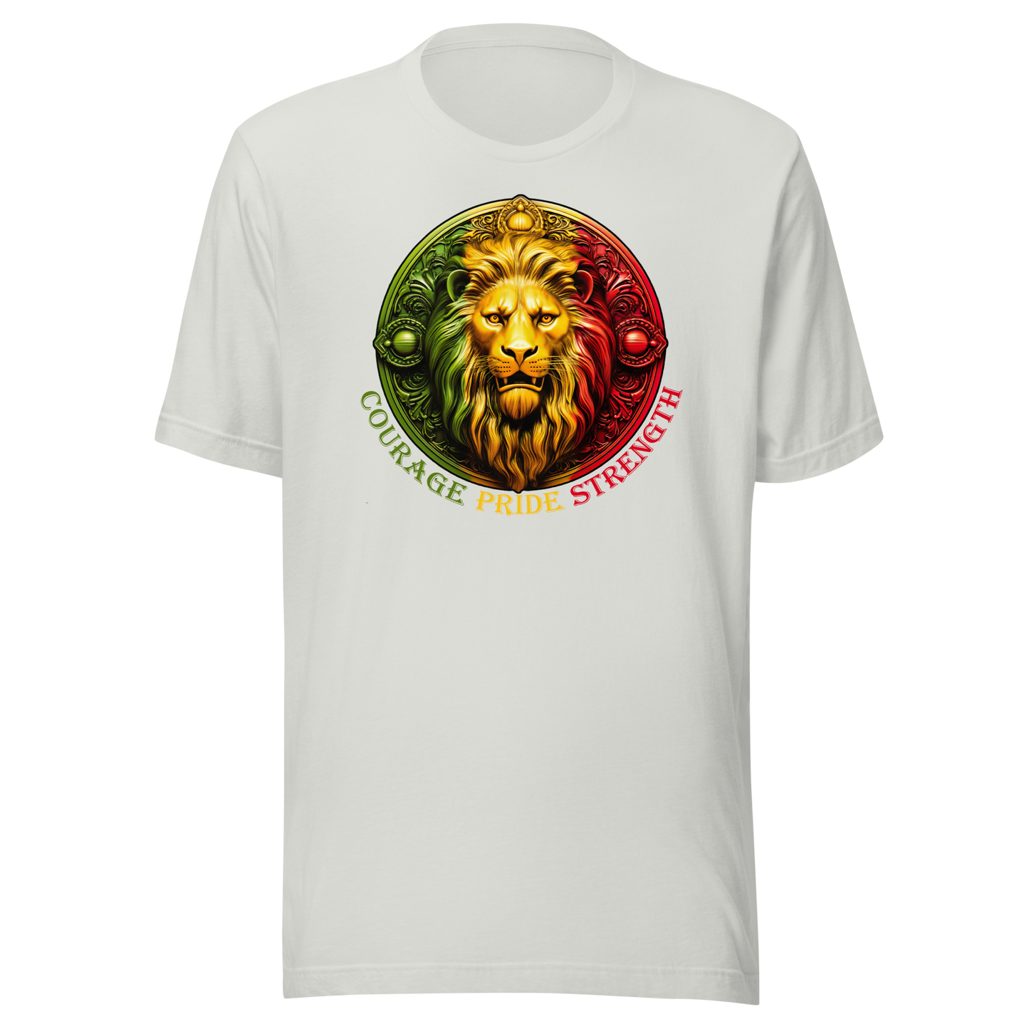 Lion Crest. Courage, Pride, Strength. Unisex T-shirt