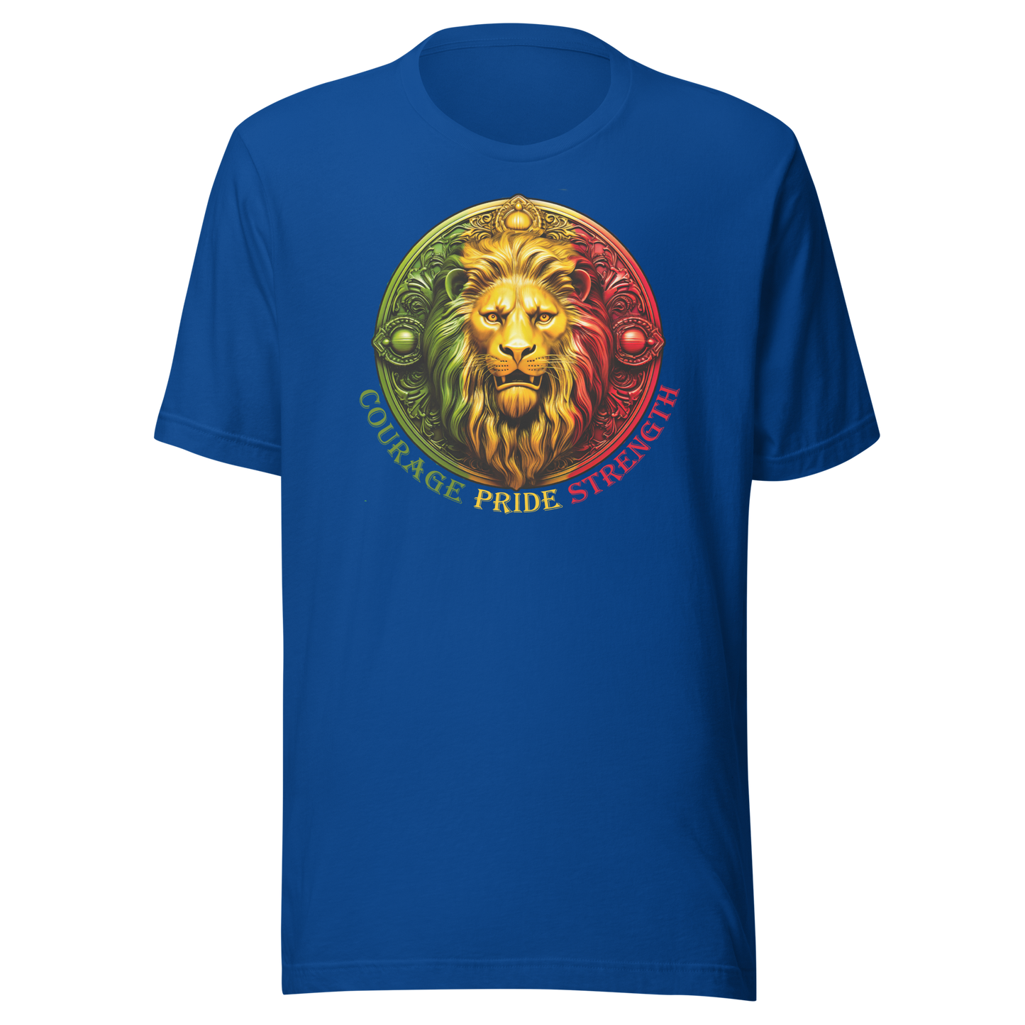 Lion Crest. Courage, Pride, Strength. Unisex T-shirt