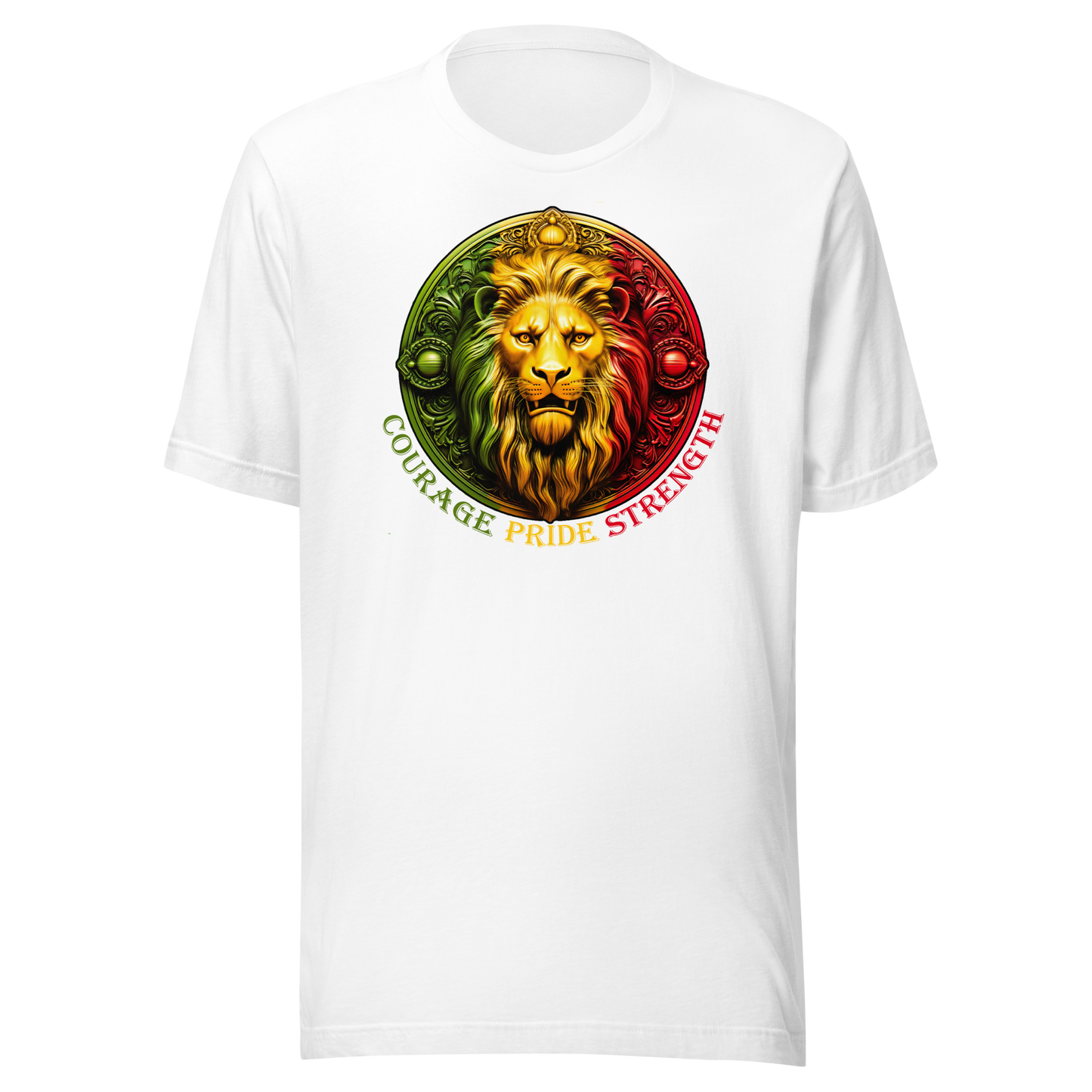 Lion Crest. Courage, Pride, Strength. Unisex T-shirt