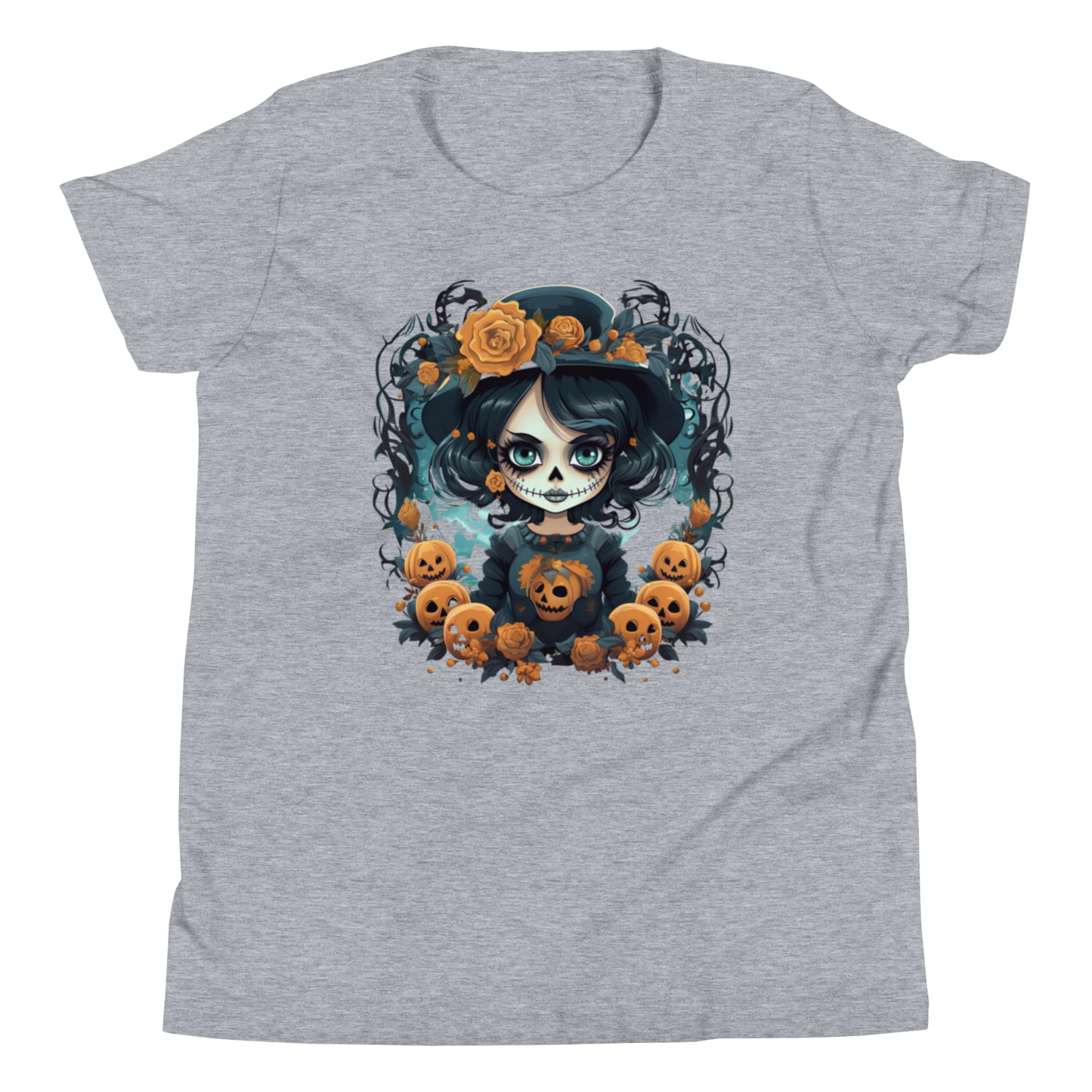 Halloween Girl. Dia De Los Muertos youth T-shirt.