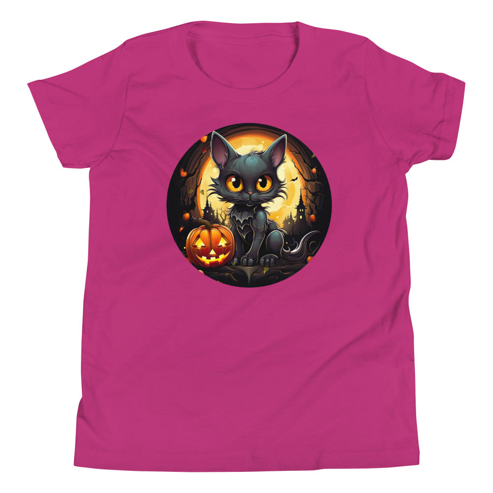Halloween Cat with Pumpkin. Youth T-Shirt
