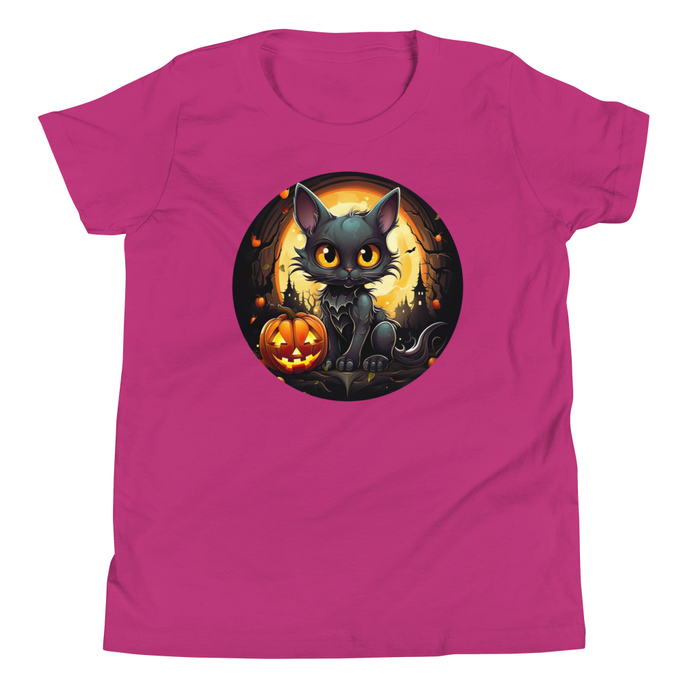 Halloween Cat with Pumpkin. Youth T-Shirt