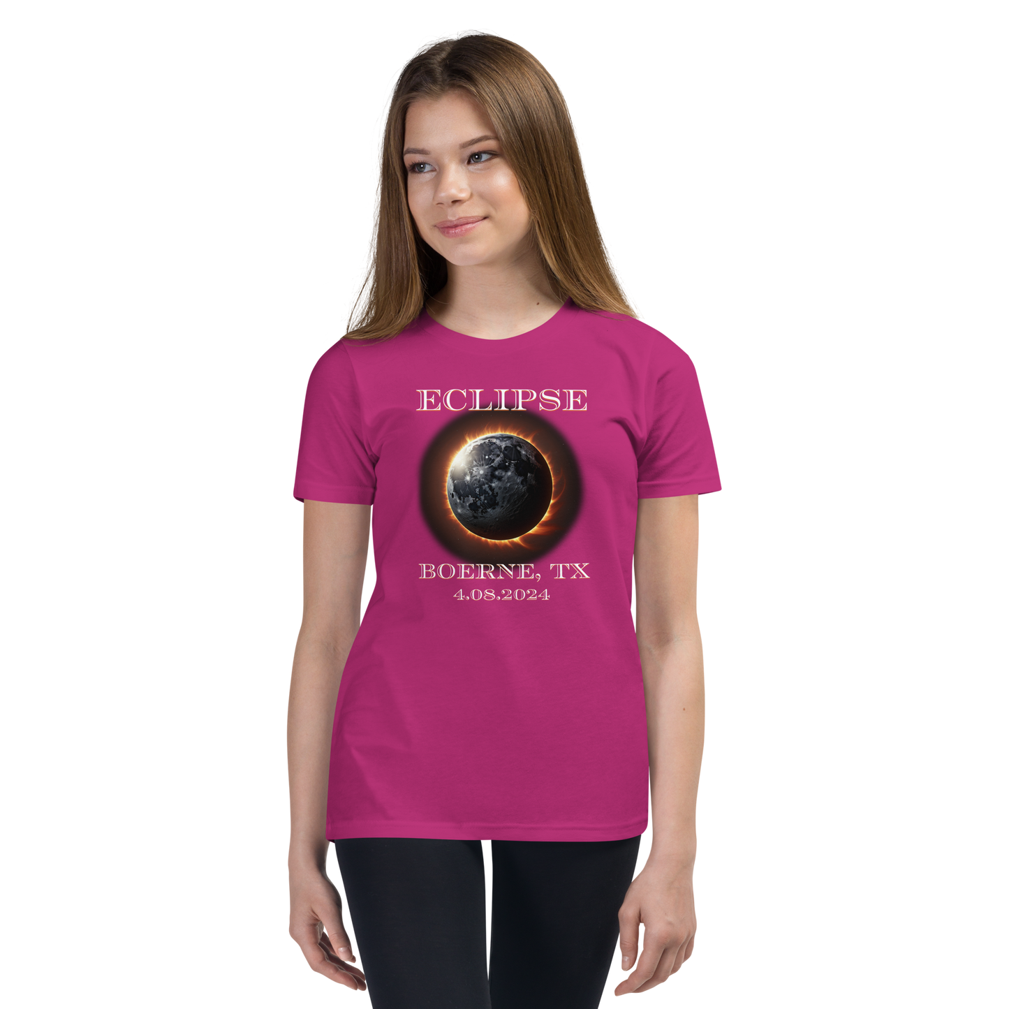 Boerne, TX. Eclipse. Youth Short Sleeve T-Shirt